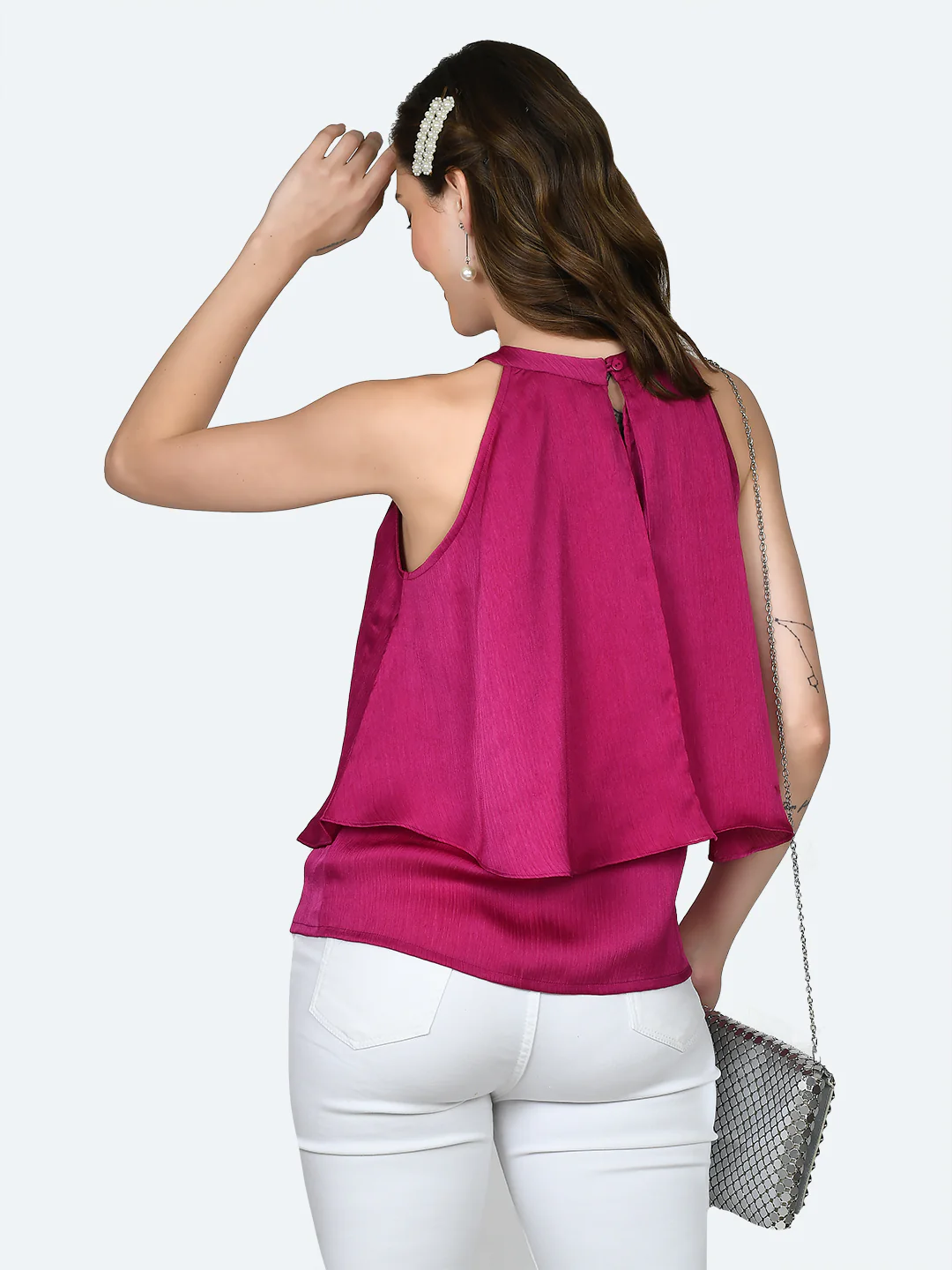 Pink Solid Layered Top - Image 4