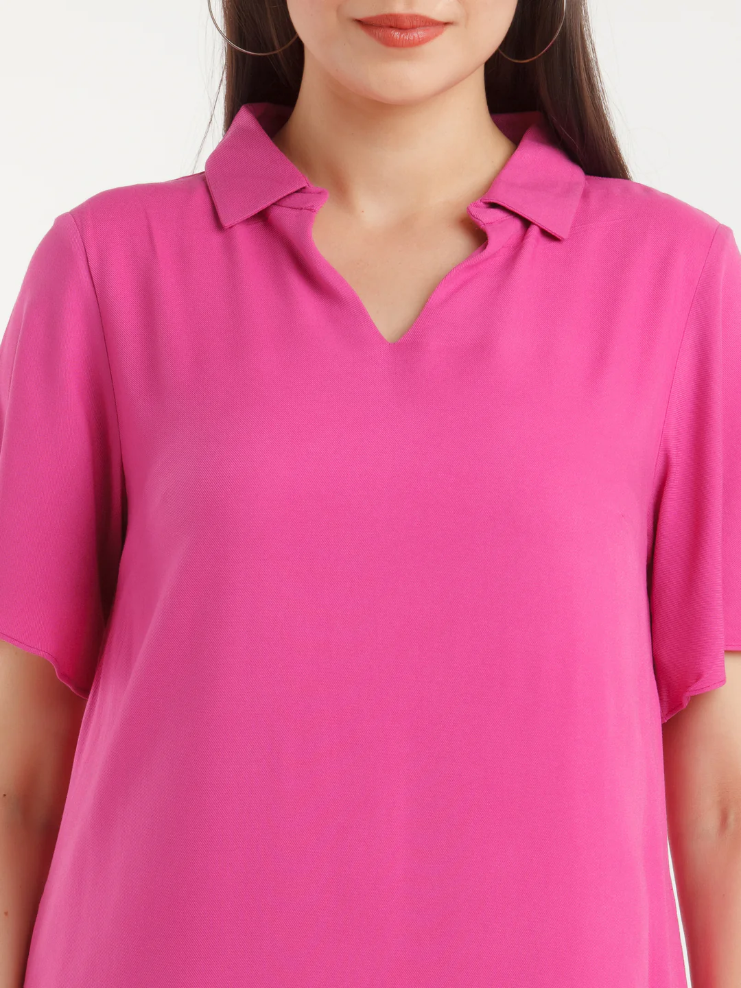 Pink Solid Mini Dress - Image 6