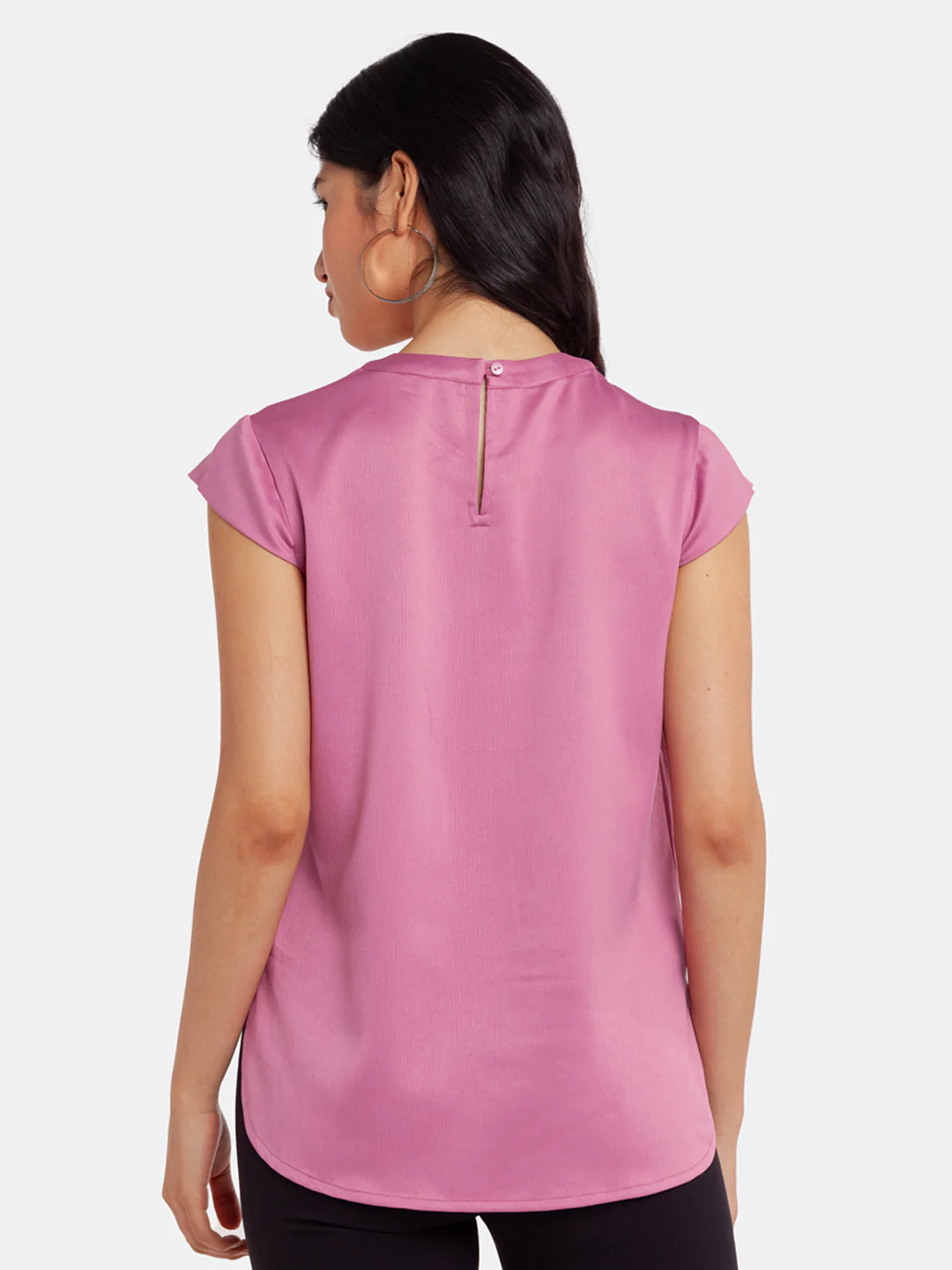 Pink Solid Pleated Top - Image 4