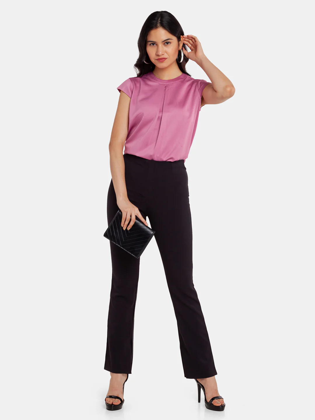 Pink Solid Pleated Top - Image 5