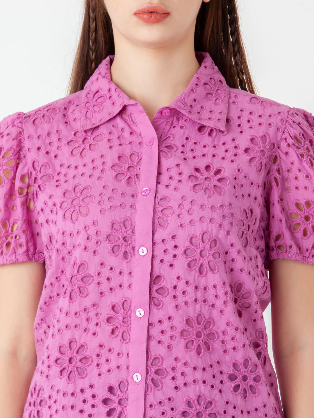 Pink Solid Regular Shirt - Image 6