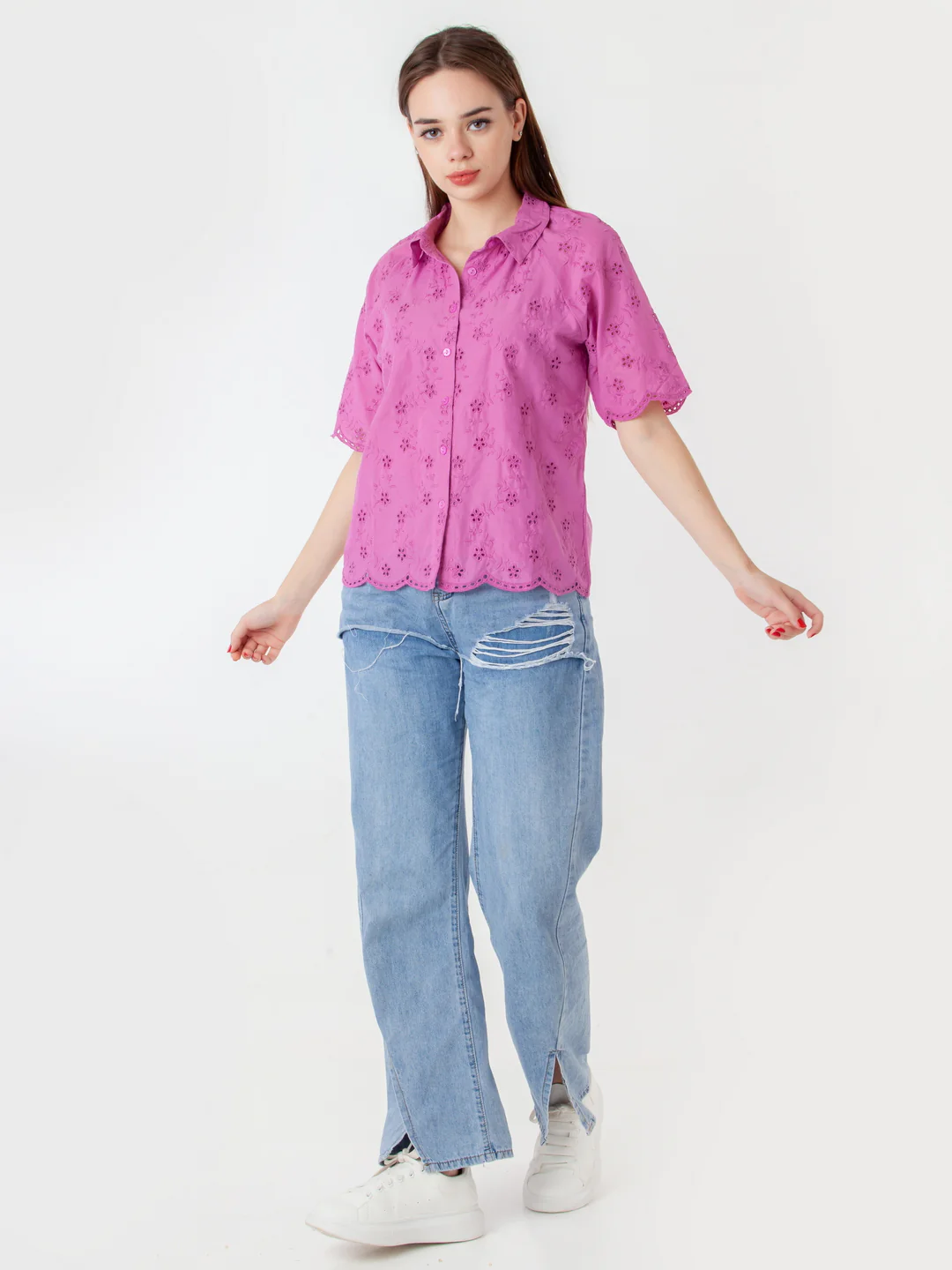 Pink Solid Regular Shirt
