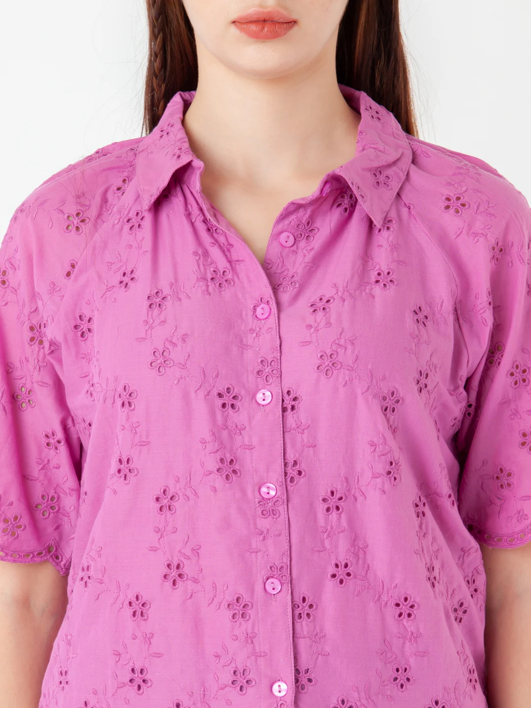 Pink Solid Regular Shirt - Image 6
