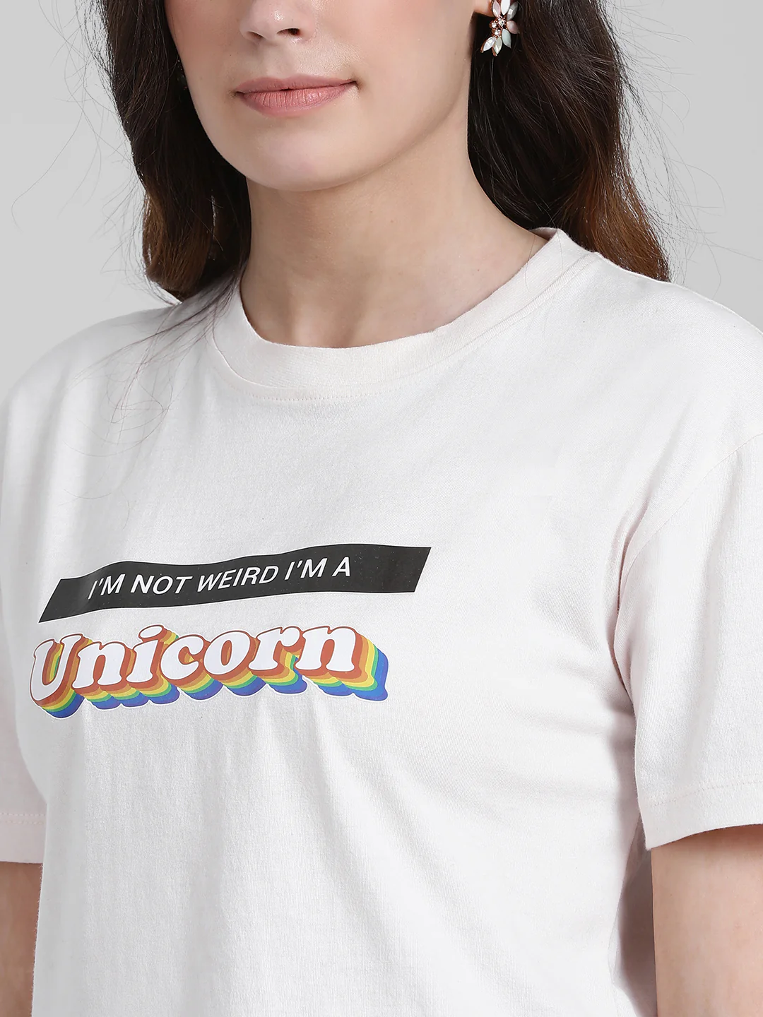 Off White Printed T-Shirt - Image 3
