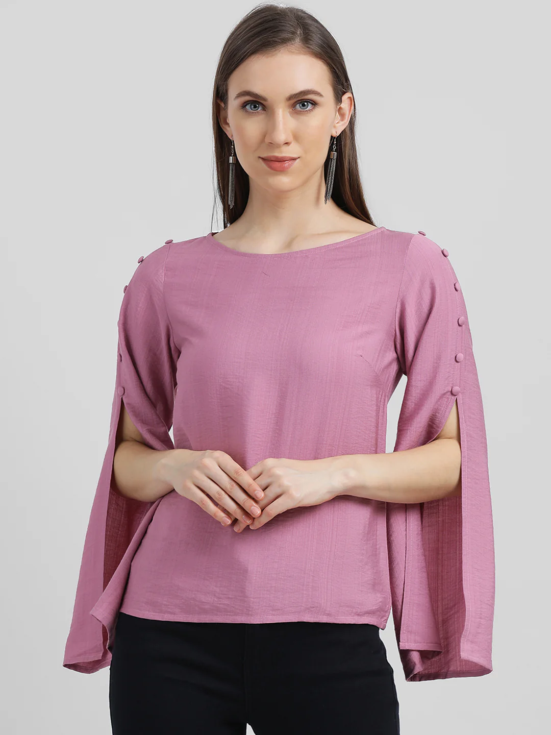 Pink Solid Regular Top