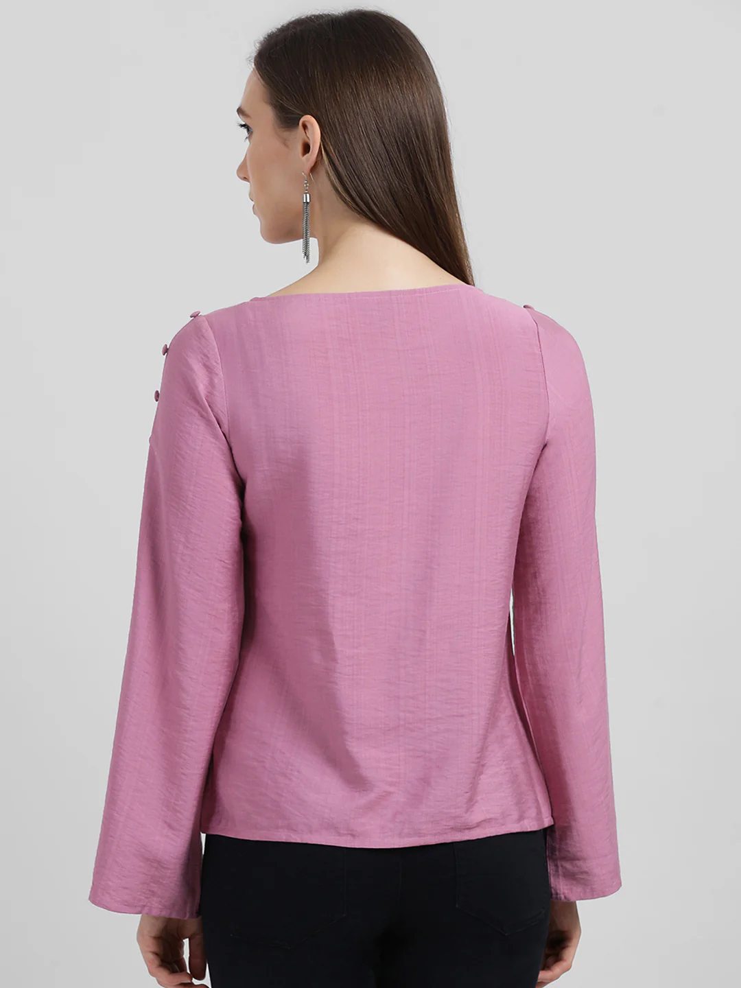 Pink Solid Regular Top - Image 4