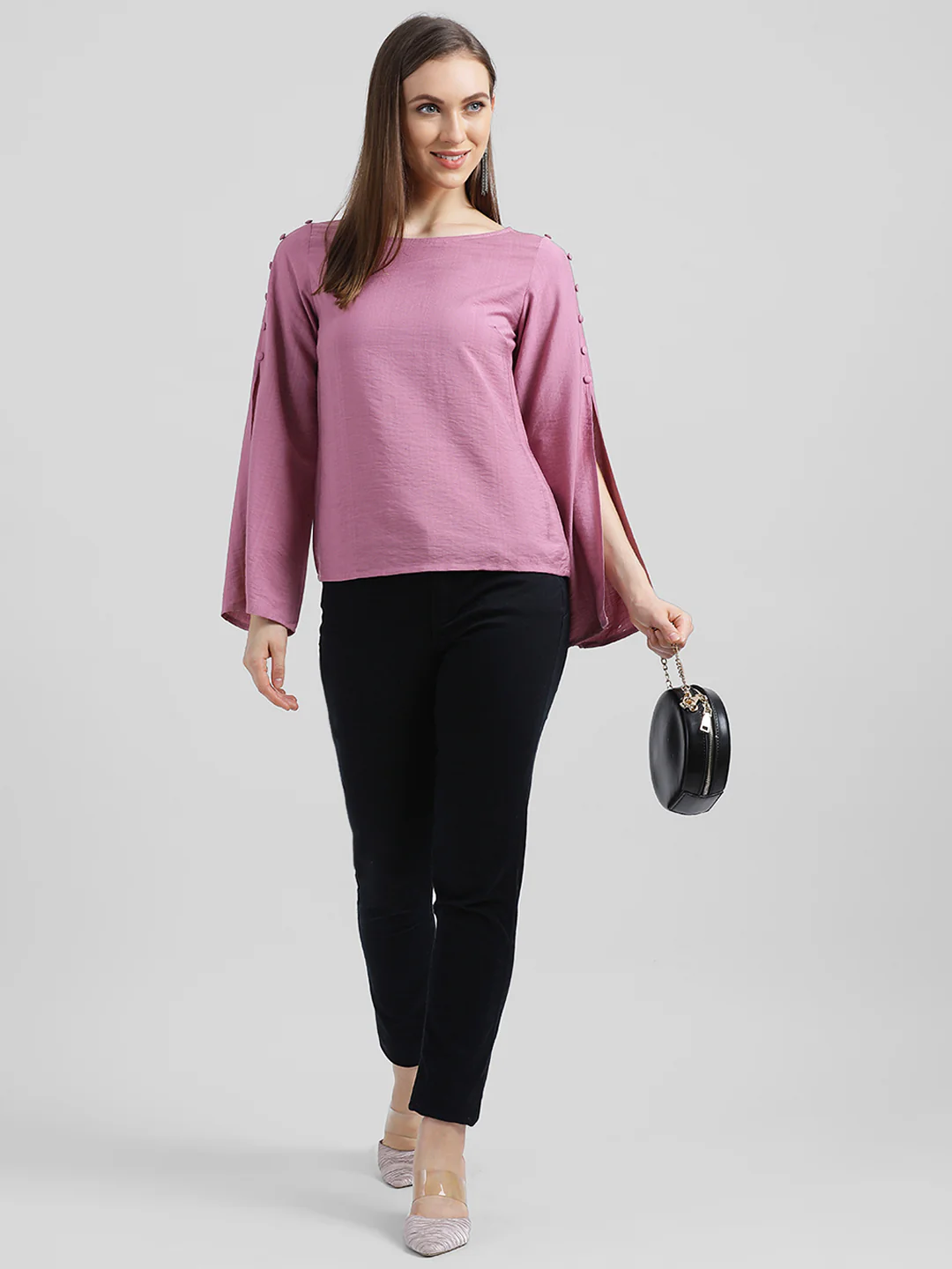 Pink Solid Regular Top - Image 5
