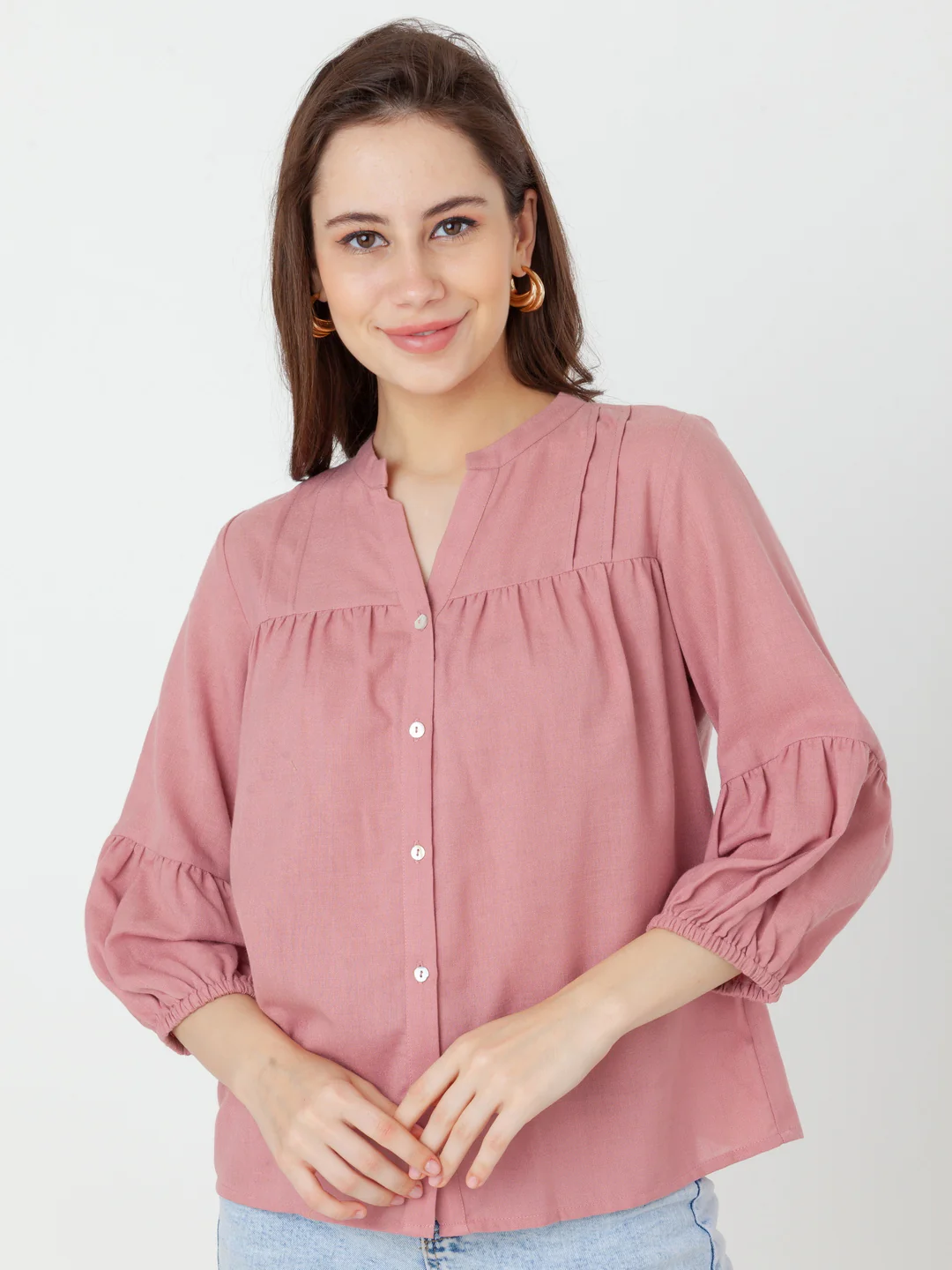 Pink Solid Regular Top - Image 2