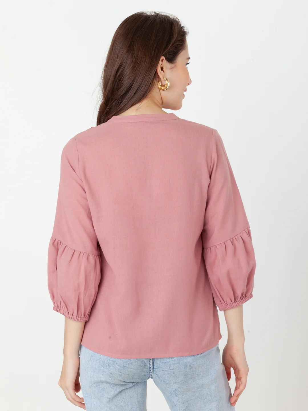 Pink Solid Regular Top - Image 4