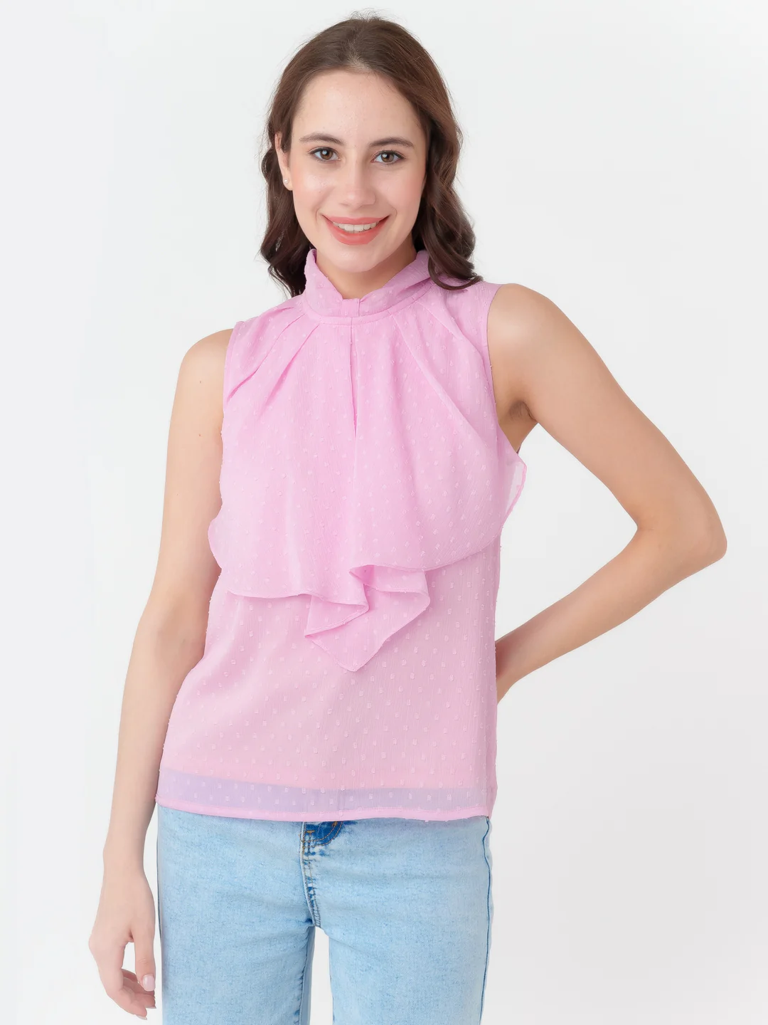 Pink Solid Regular Top - Image 2