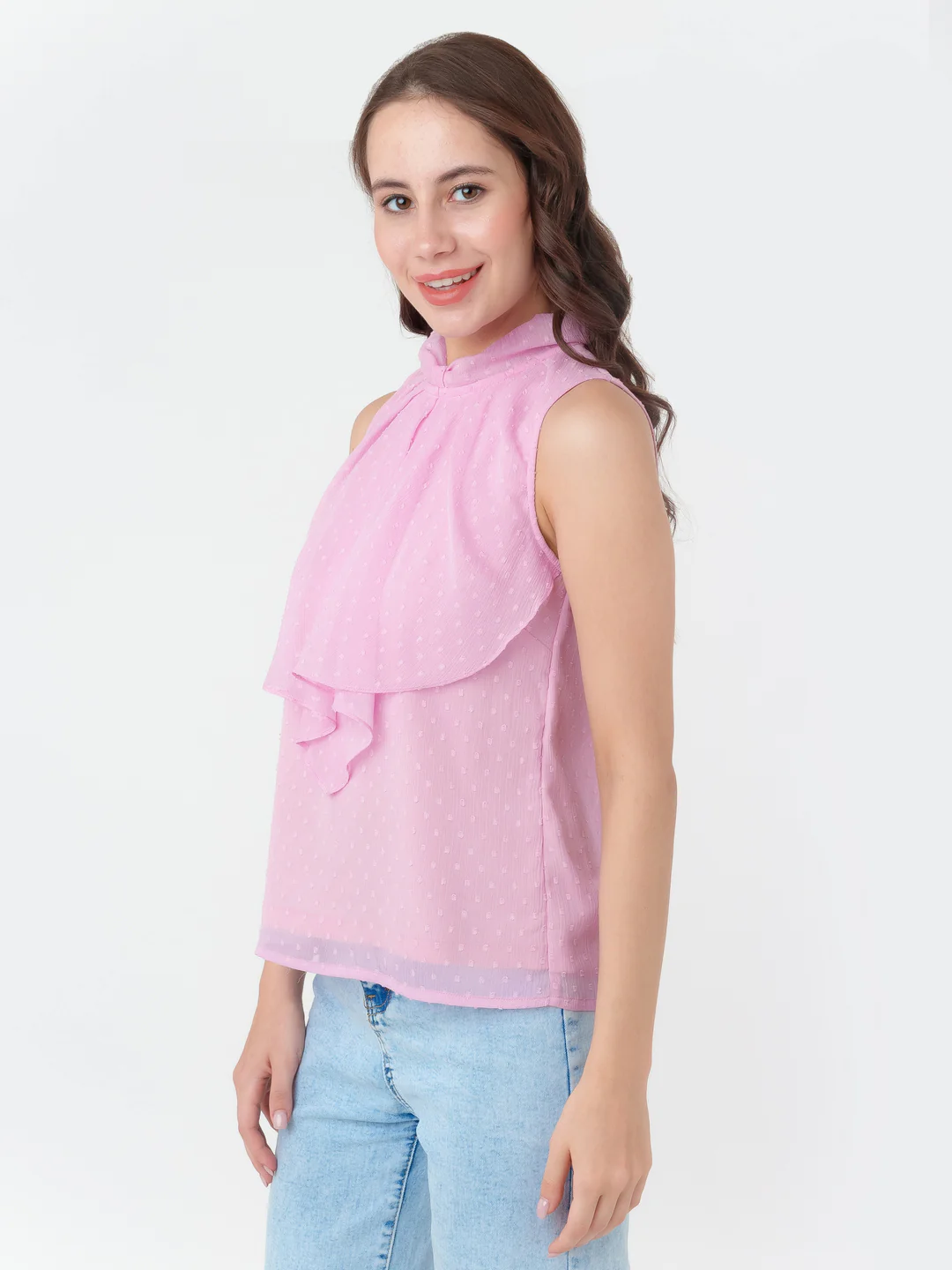 Pink Solid Regular Top - Image 3