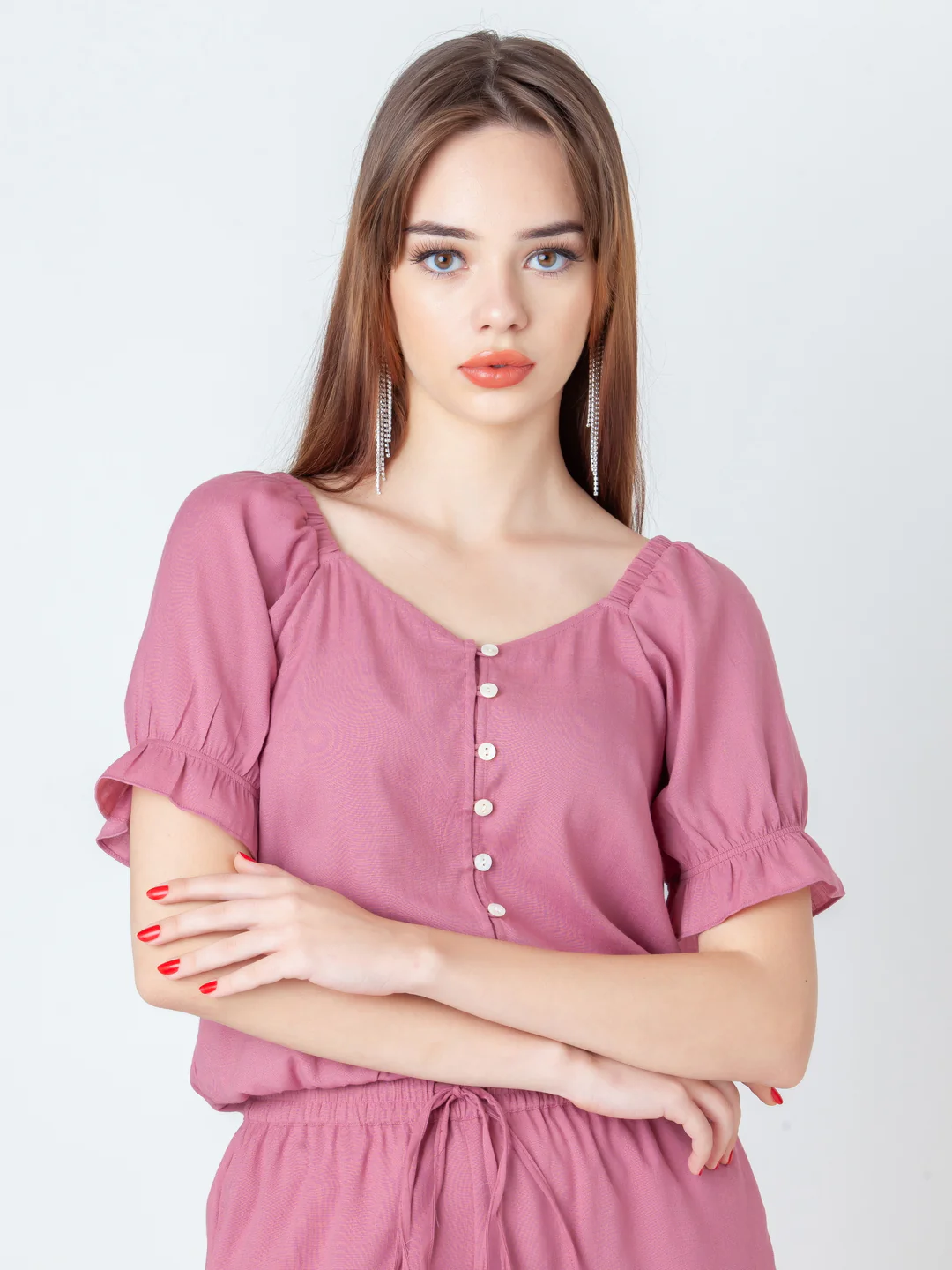 Pink Solid Regular Top - Image 2