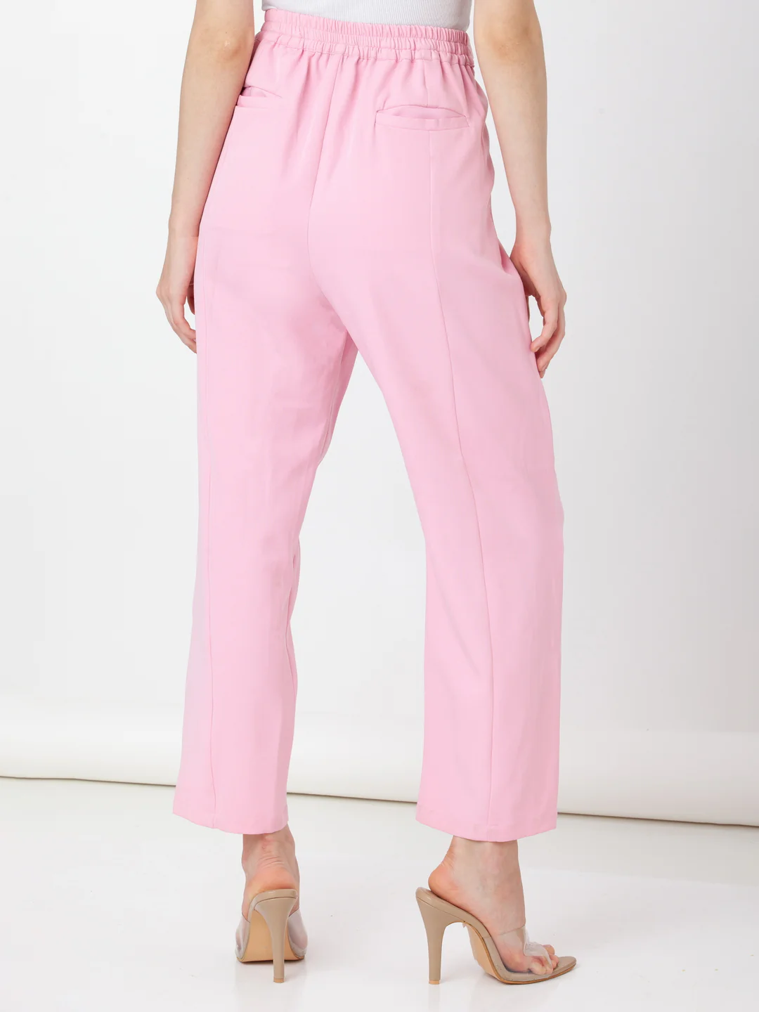 Pink Solid Regular Trouser - Image 4