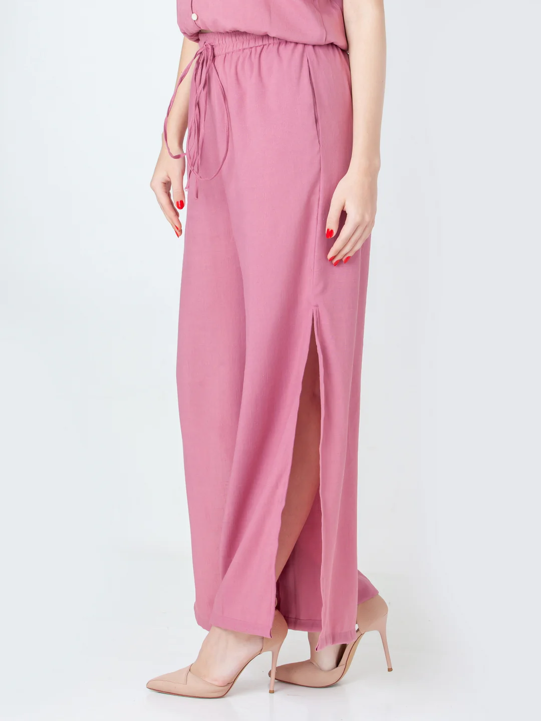 Pink Solid Regular Trouser - Image 3
