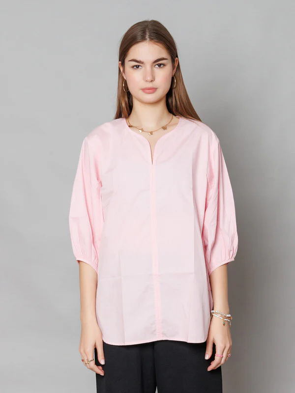 Pink Solid Relaxed Fit Top - Image 2