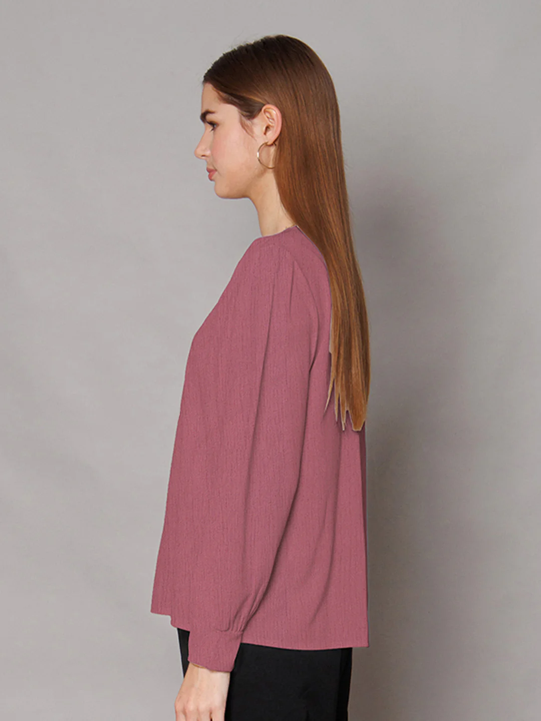 Pink Solid Relaxed Fit Top - Image 3