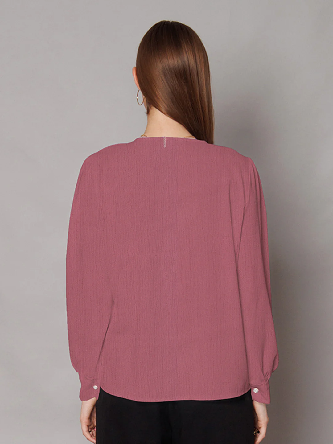 Pink Solid Relaxed Fit Top - Image 4