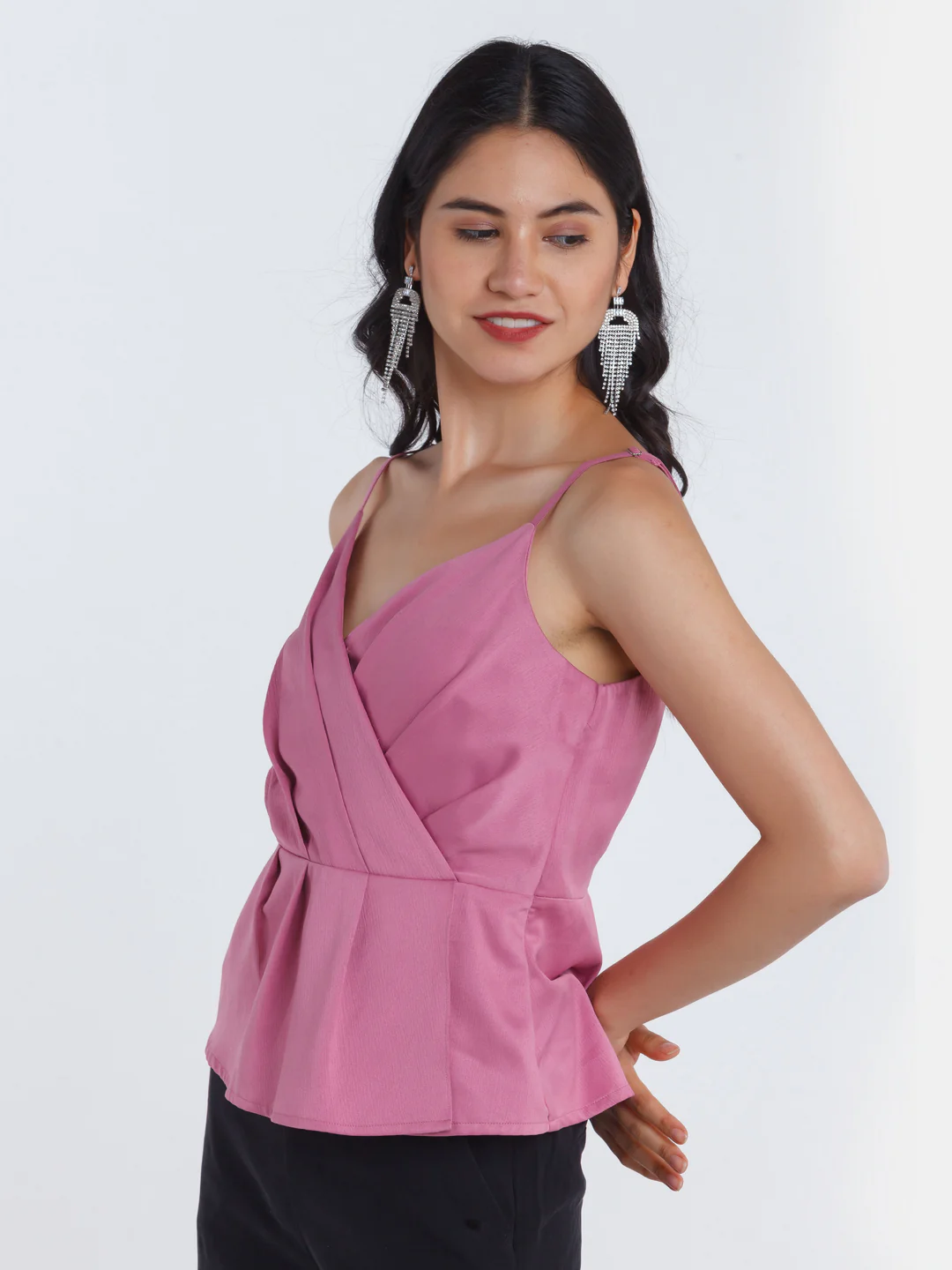 Pink Solid Ruffled Top - Image 2