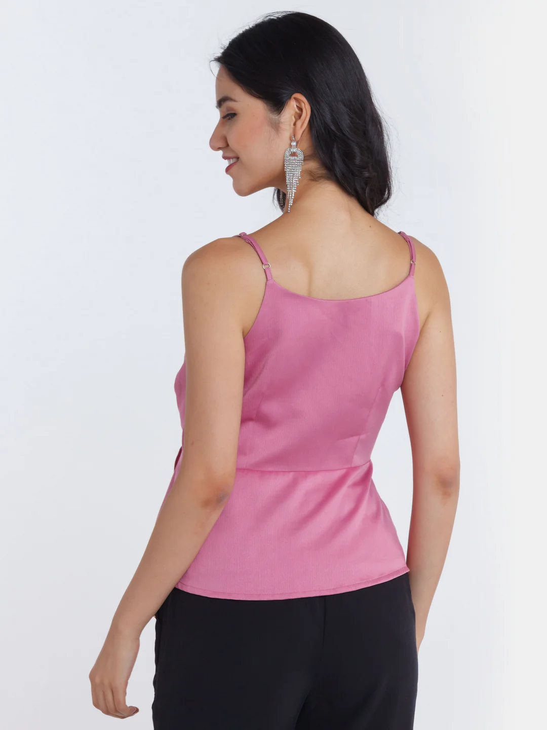 Pink Solid Ruffled Top - Image 3