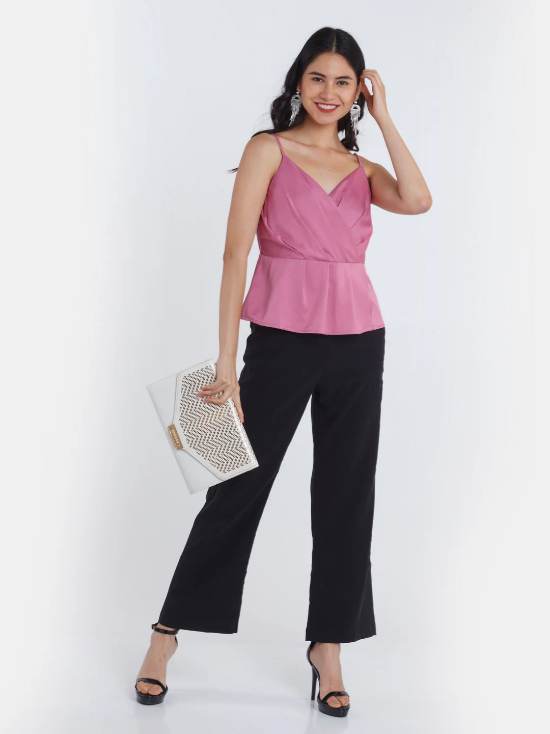 Pink Solid Ruffled Top - Image 4