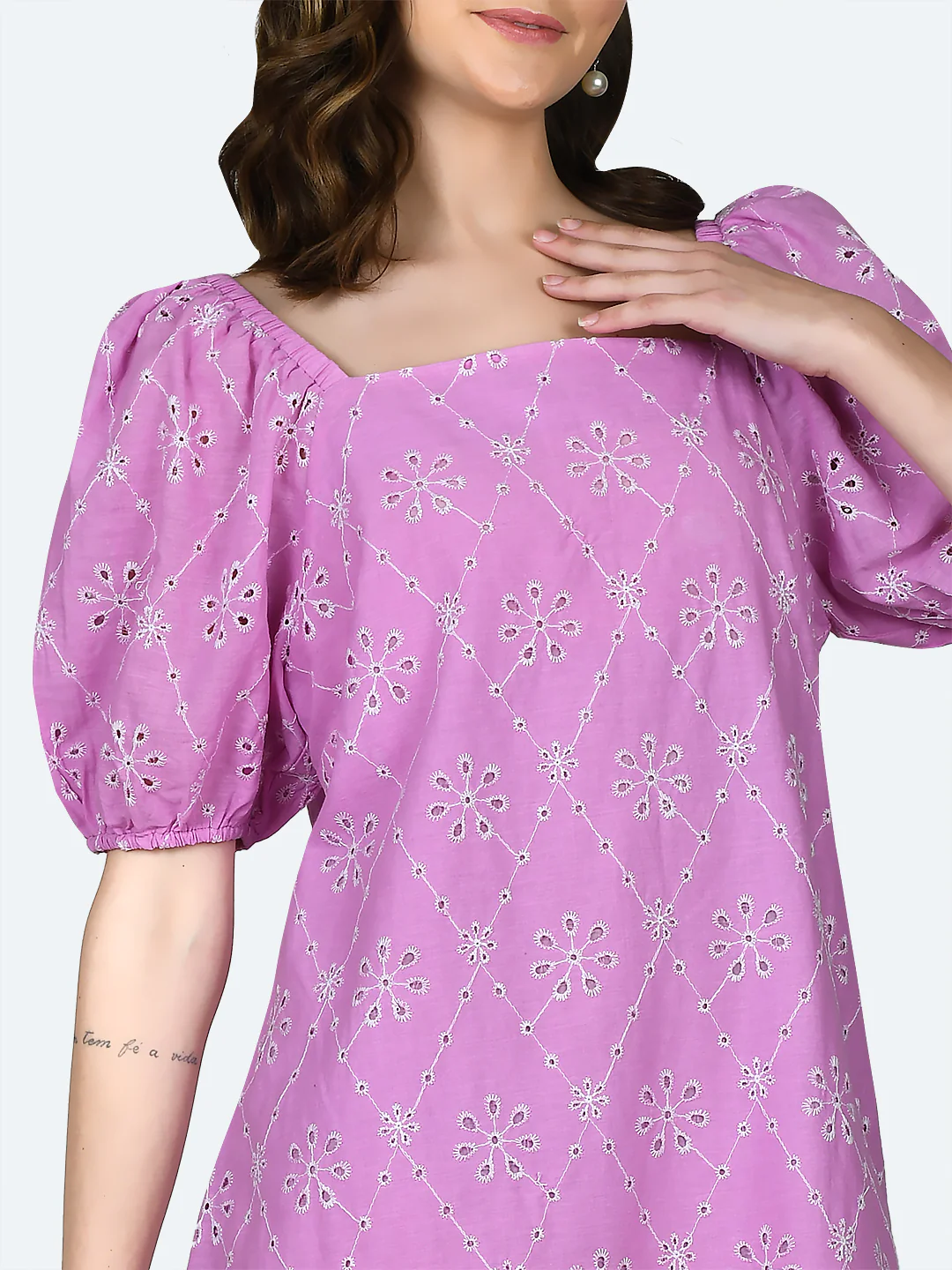 Pink Solid Short Dress - Image 6