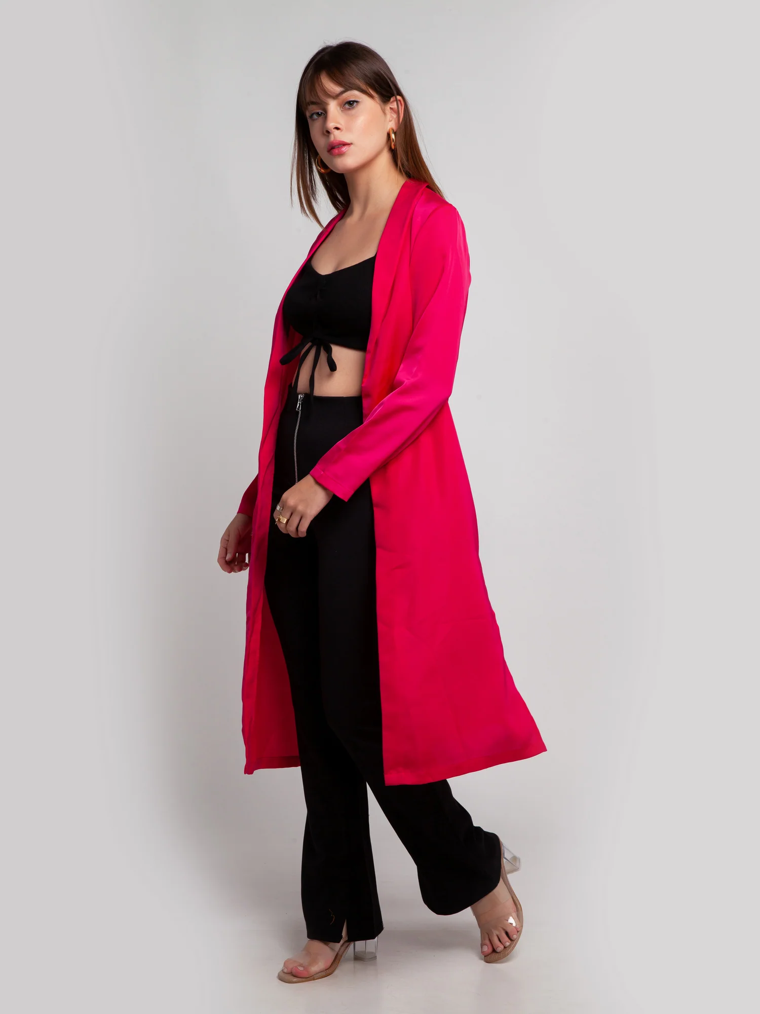 Pink Solid Straight Shrug - Image 3