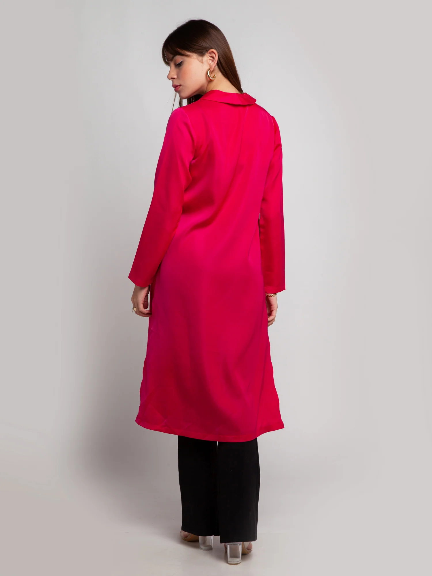 Pink Solid Straight Shrug - Image 4