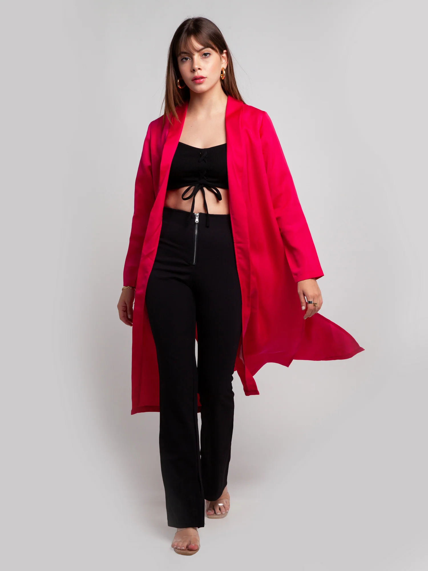 Pink Solid Straight Shrug - Image 5