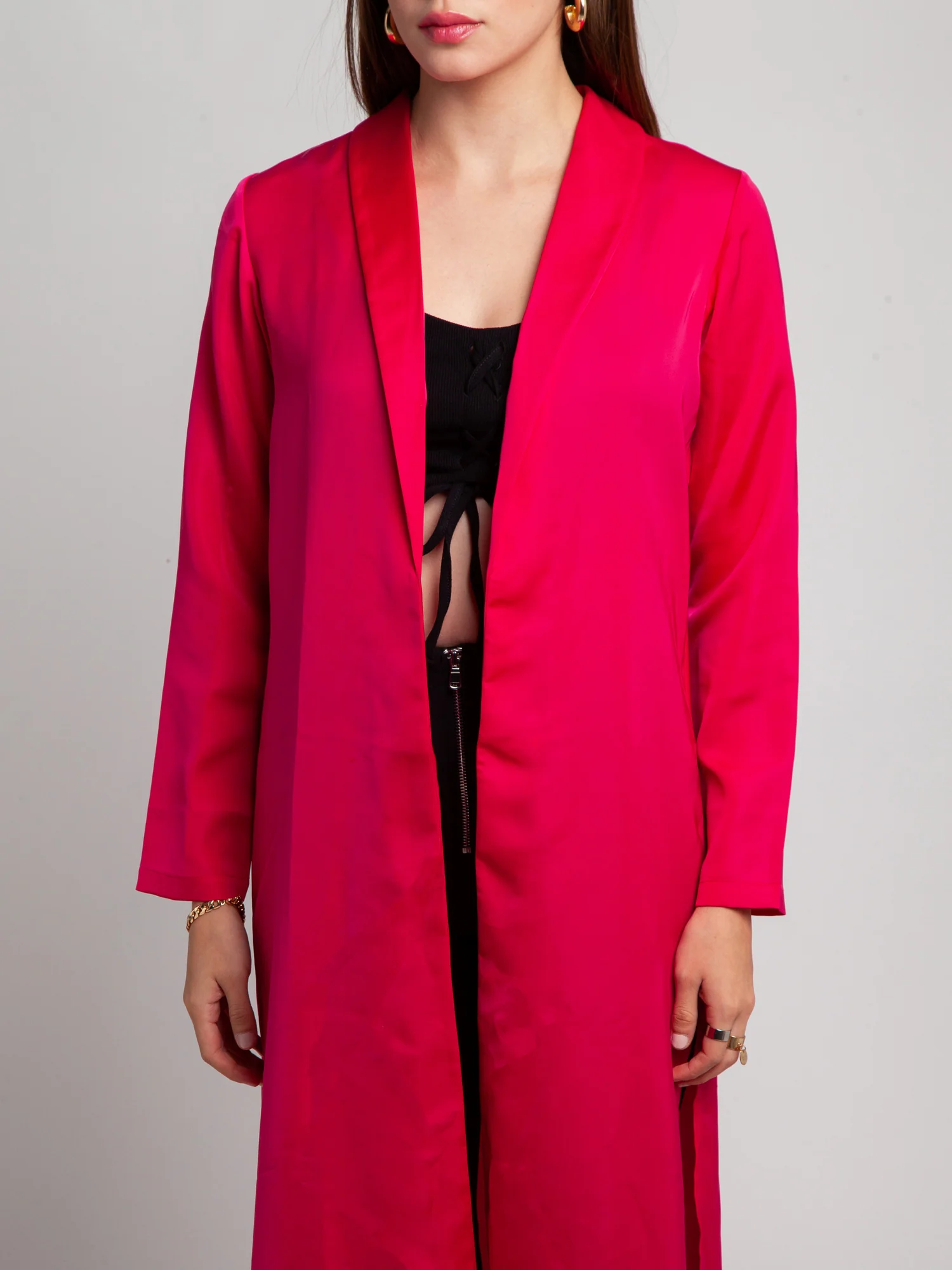 Pink Solid Straight Shrug - Image 6
