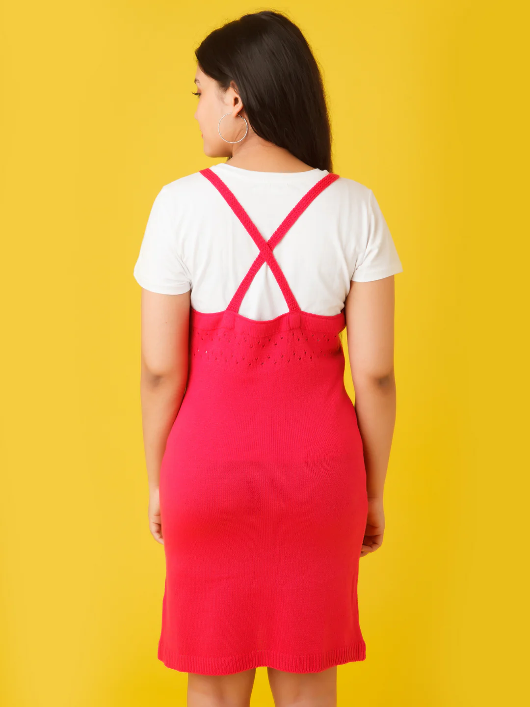 Pink Solid Strappy Sweater - Image 4