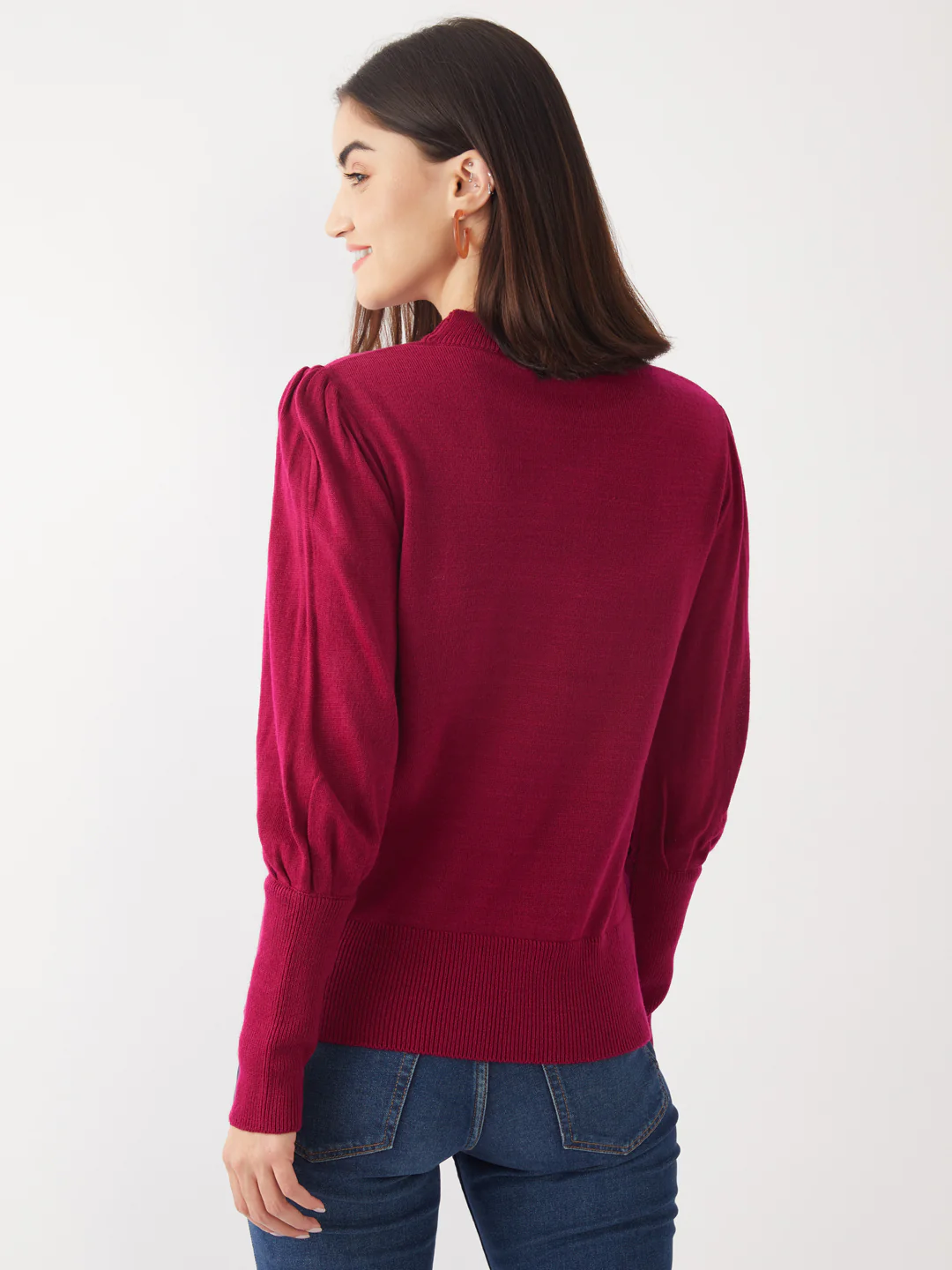 Pink Solid Sweater - Image 4