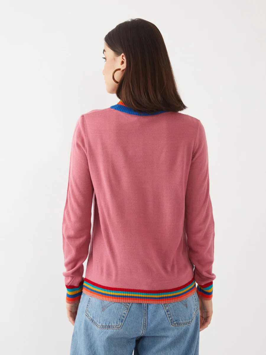 Pink Solid Sweater - Image 4