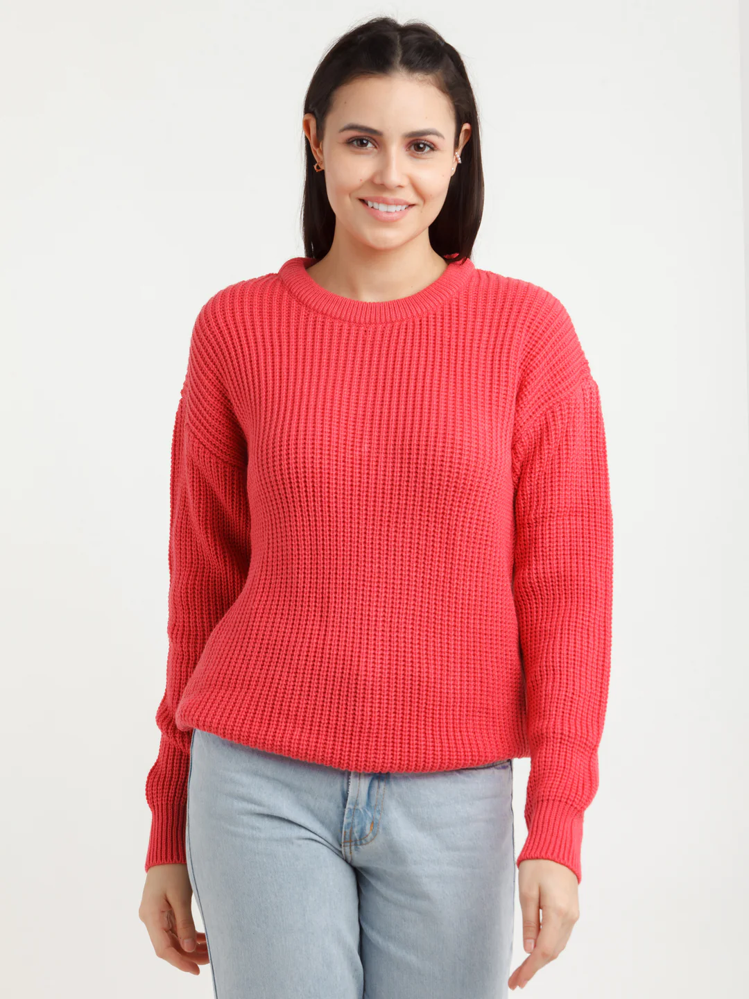 Pink Solid Sweater - Image 3