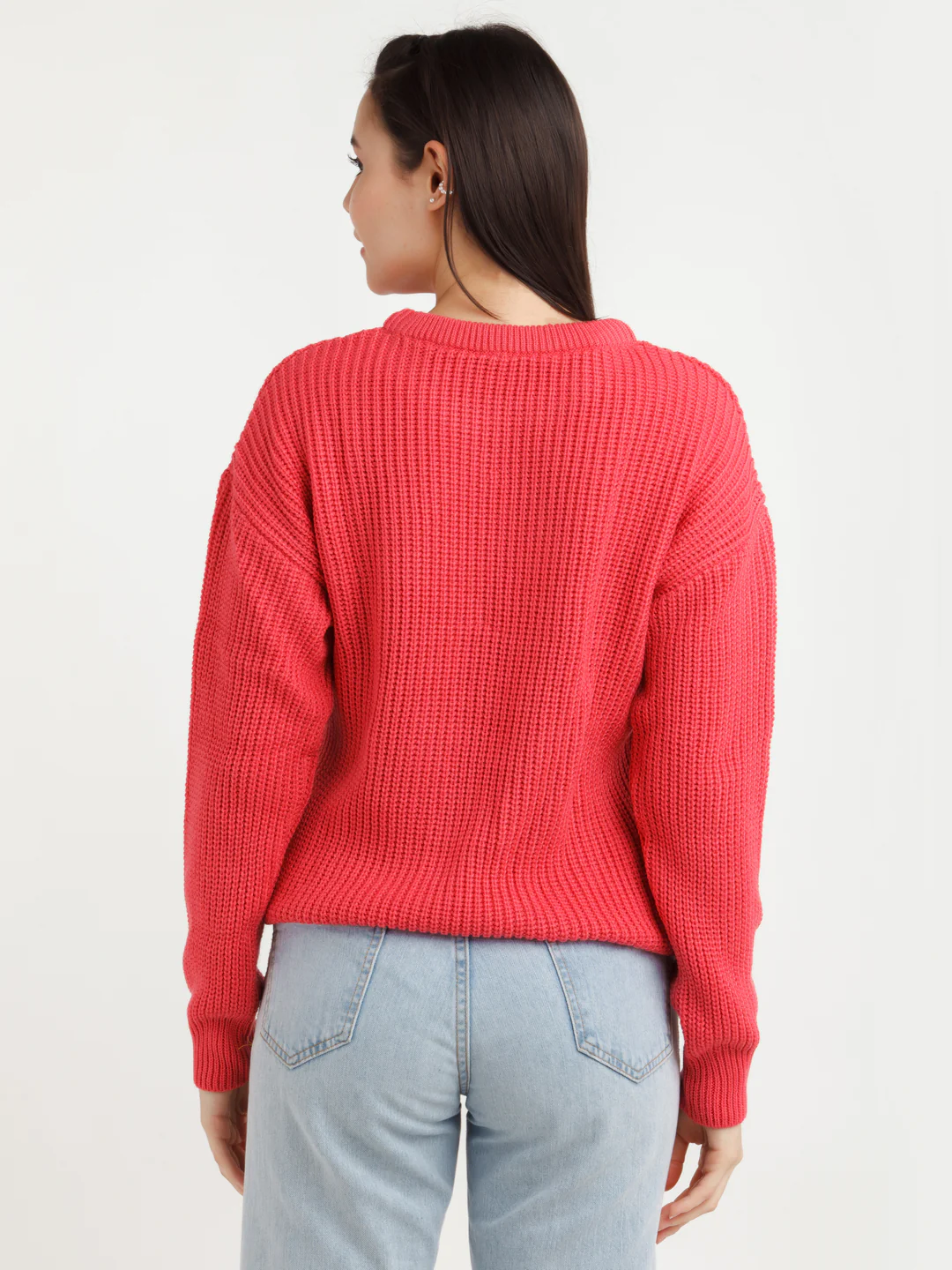 Pink Solid Sweater - Image 5
