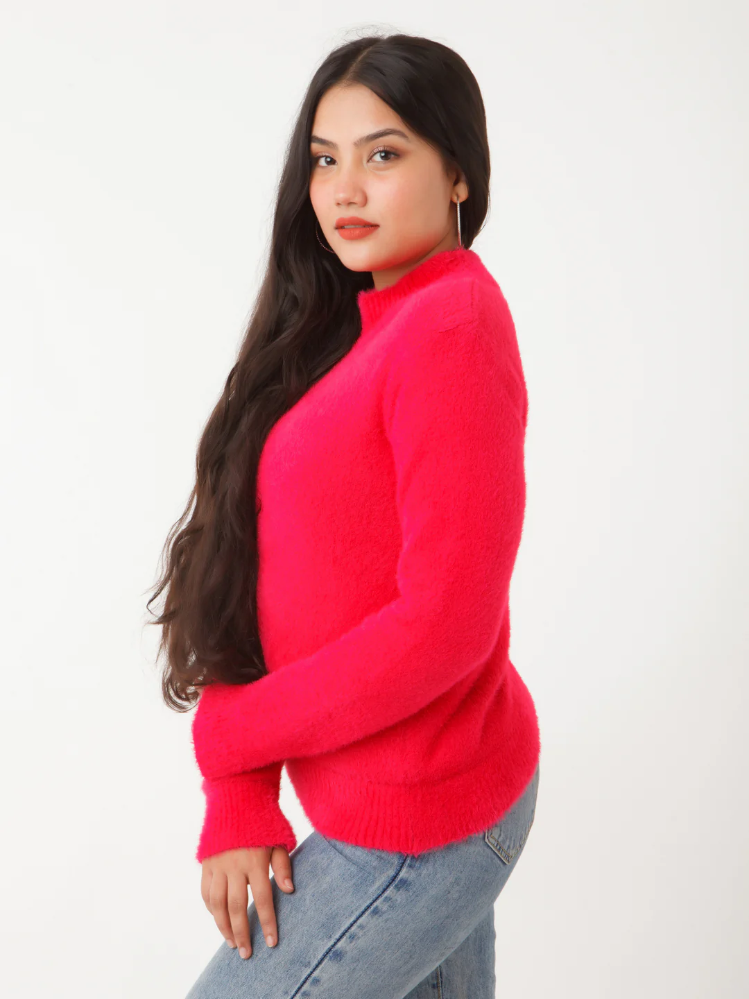 Pink Solid Sweater - Image 5