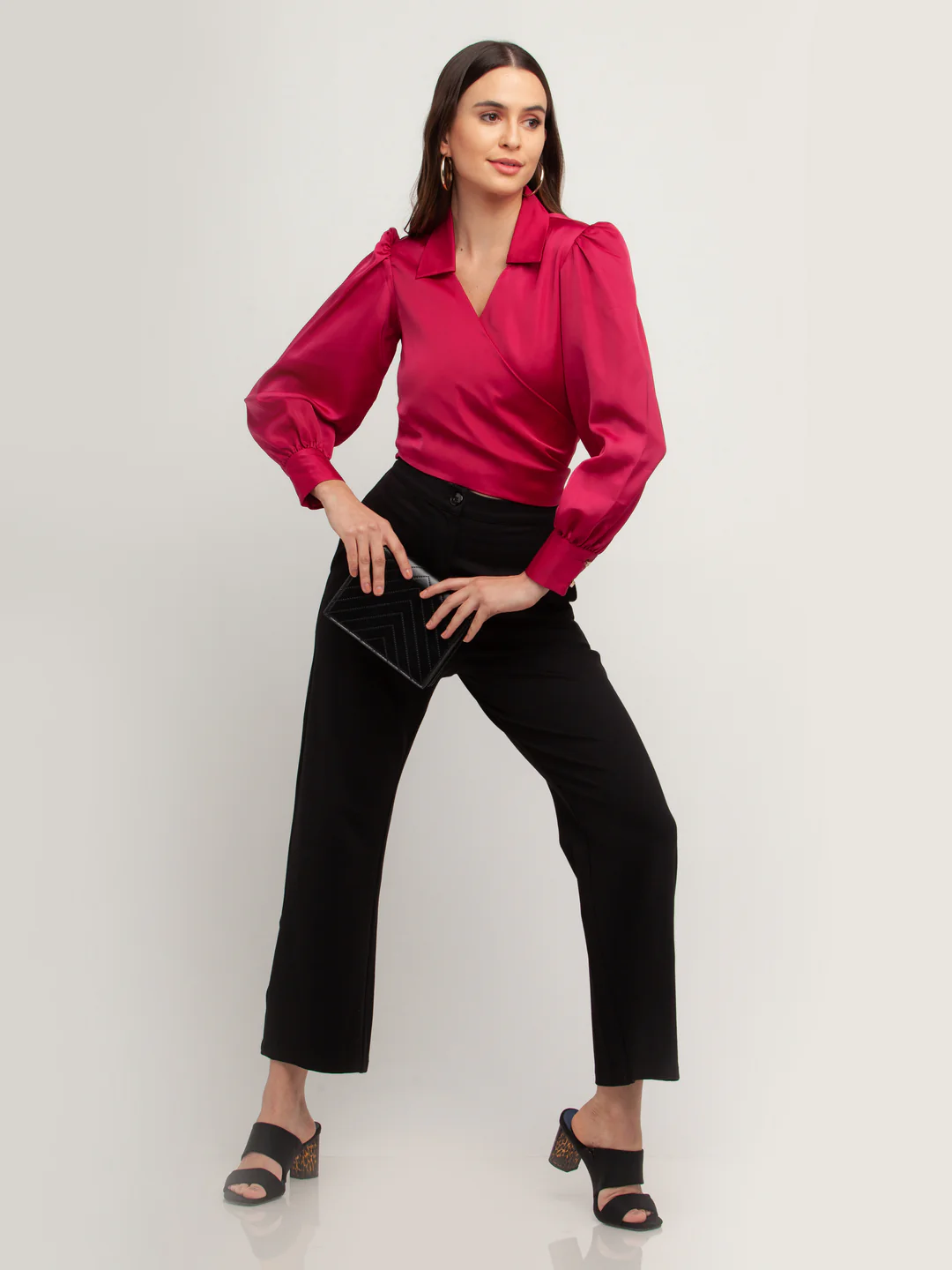 Pink Solid Tie-Up Shirt - Image 5