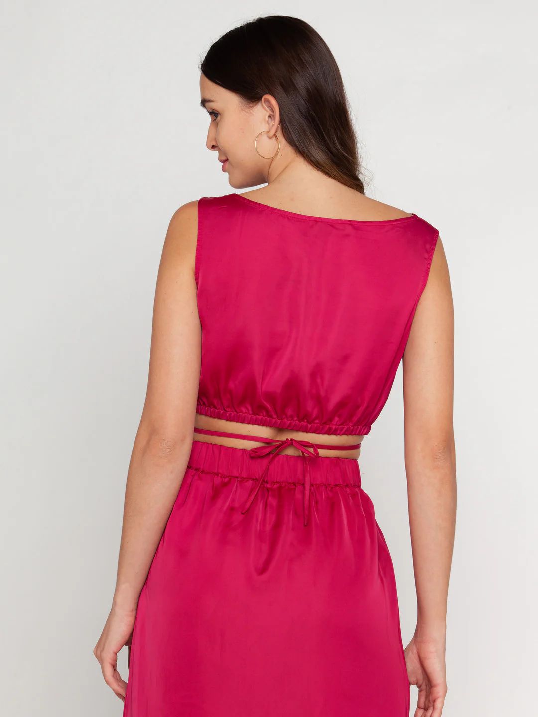 Pink Solid Tie-Up Top - Image 4