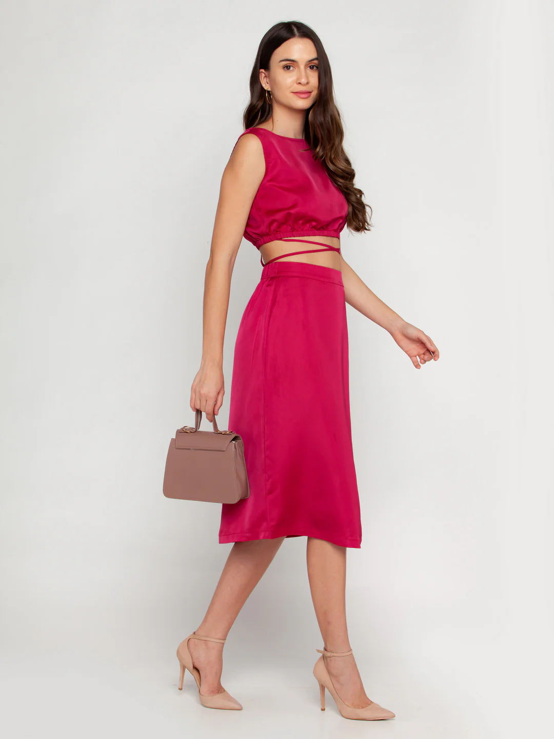 Pink Solid Tie-Up Top - Image 5