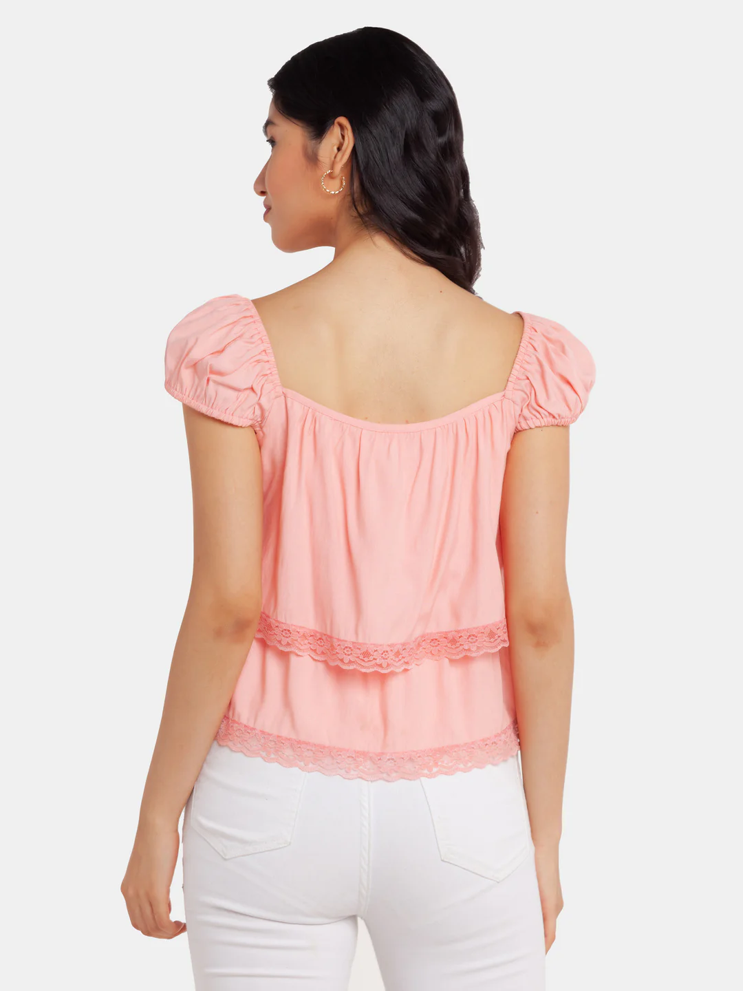 Pink Solid Tiered Top - Image 4