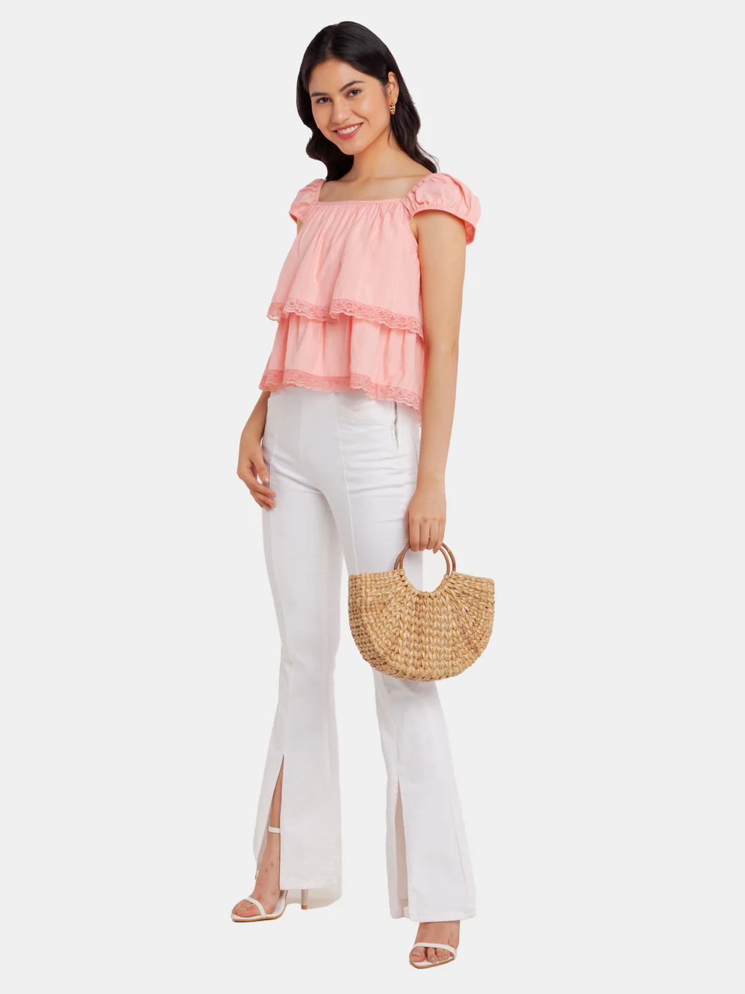 Pink Solid Tiered Top - Image 5