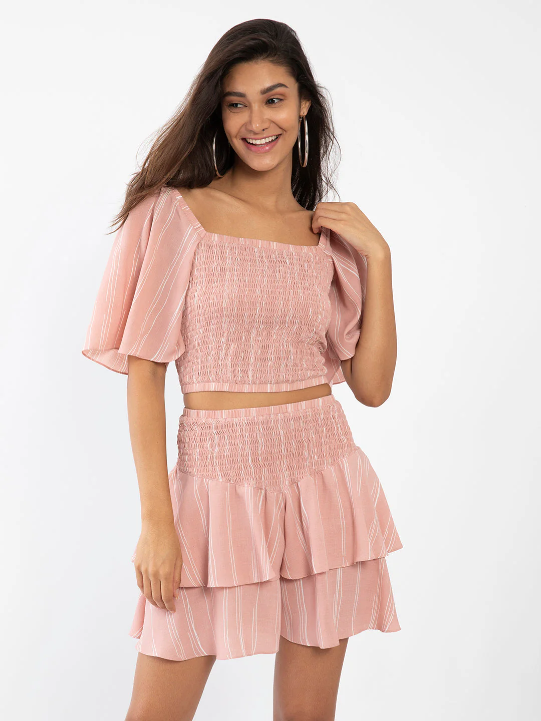 Pink Striped Flared Sleeve Co-ord - Image 2