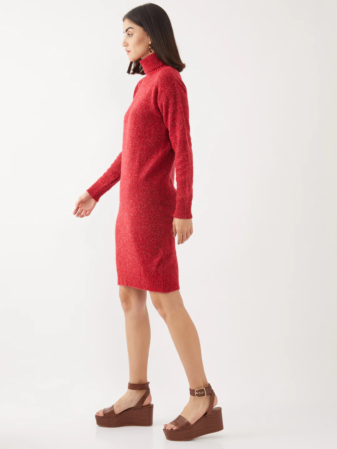 Pink Textured Short Dress - Image 3