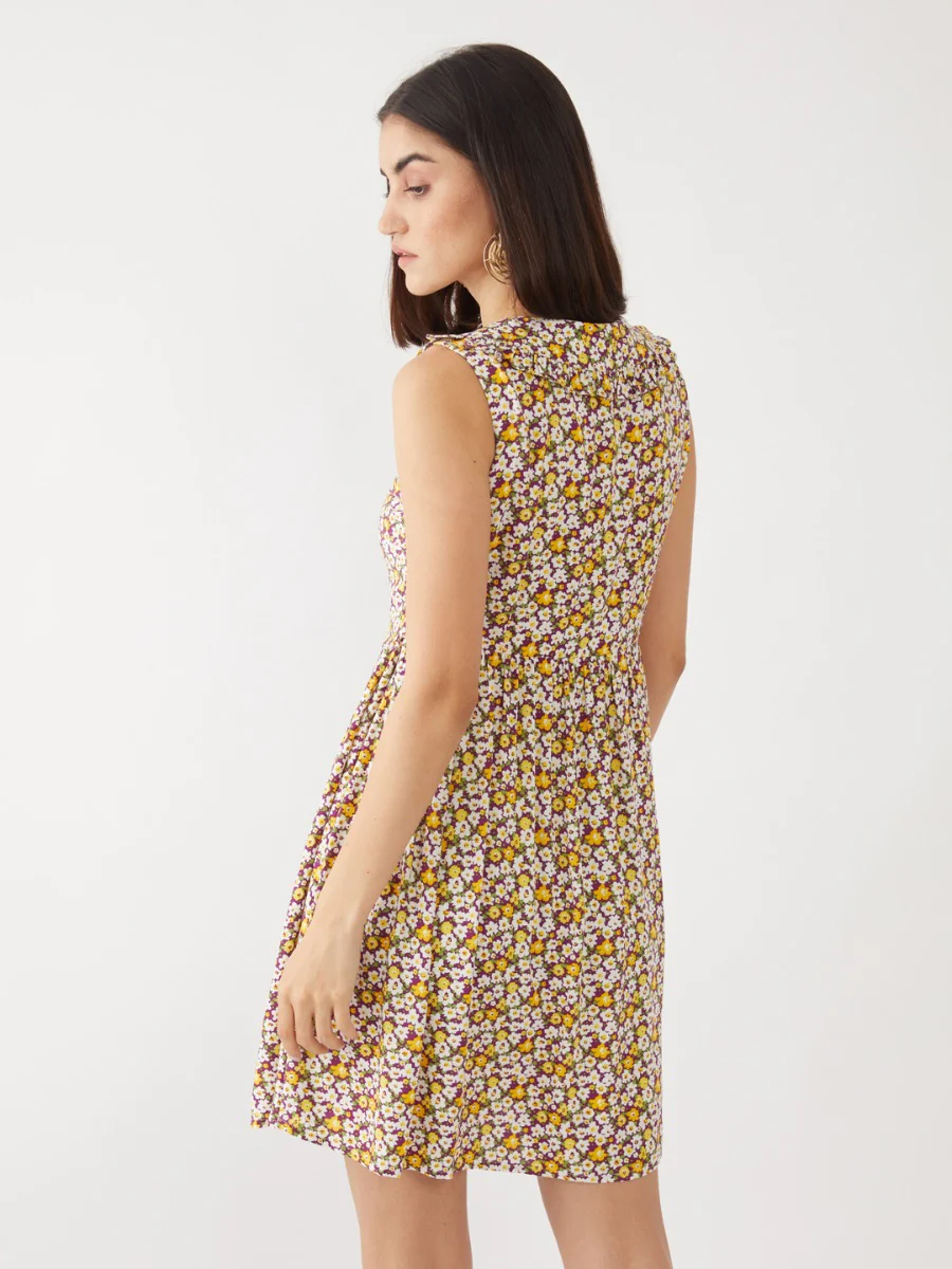 Purple Printed Short Dress - Image 4