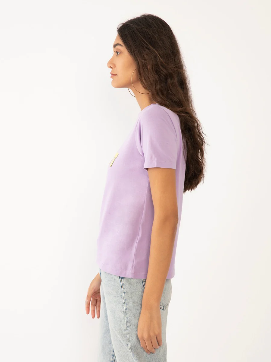 Purple Printed T-Shirt - Image 3