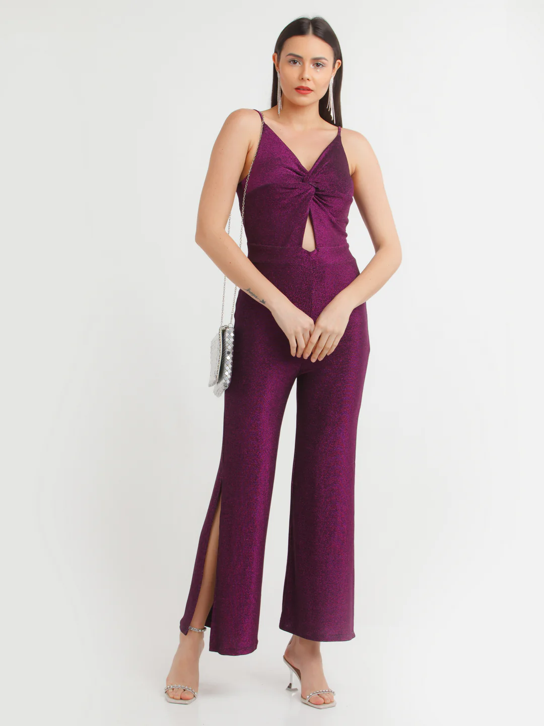 Purple Shimmer Twisted Jumpsuit - Image 2