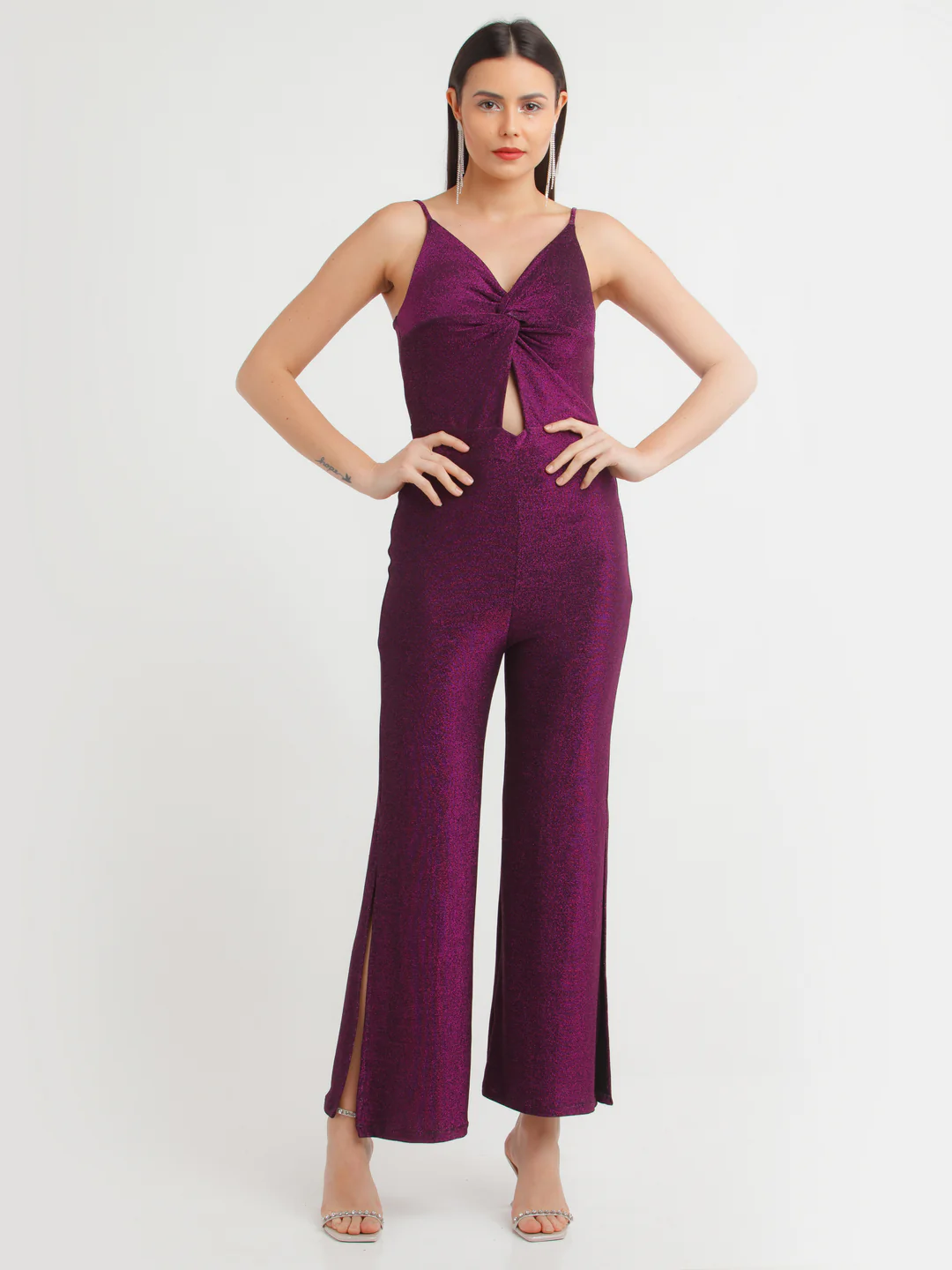 Purple Shimmer Twisted Jumpsuit - Image 3