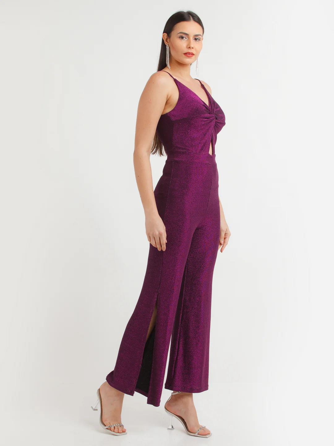 Purple Shimmer Twisted Jumpsuit - Image 4