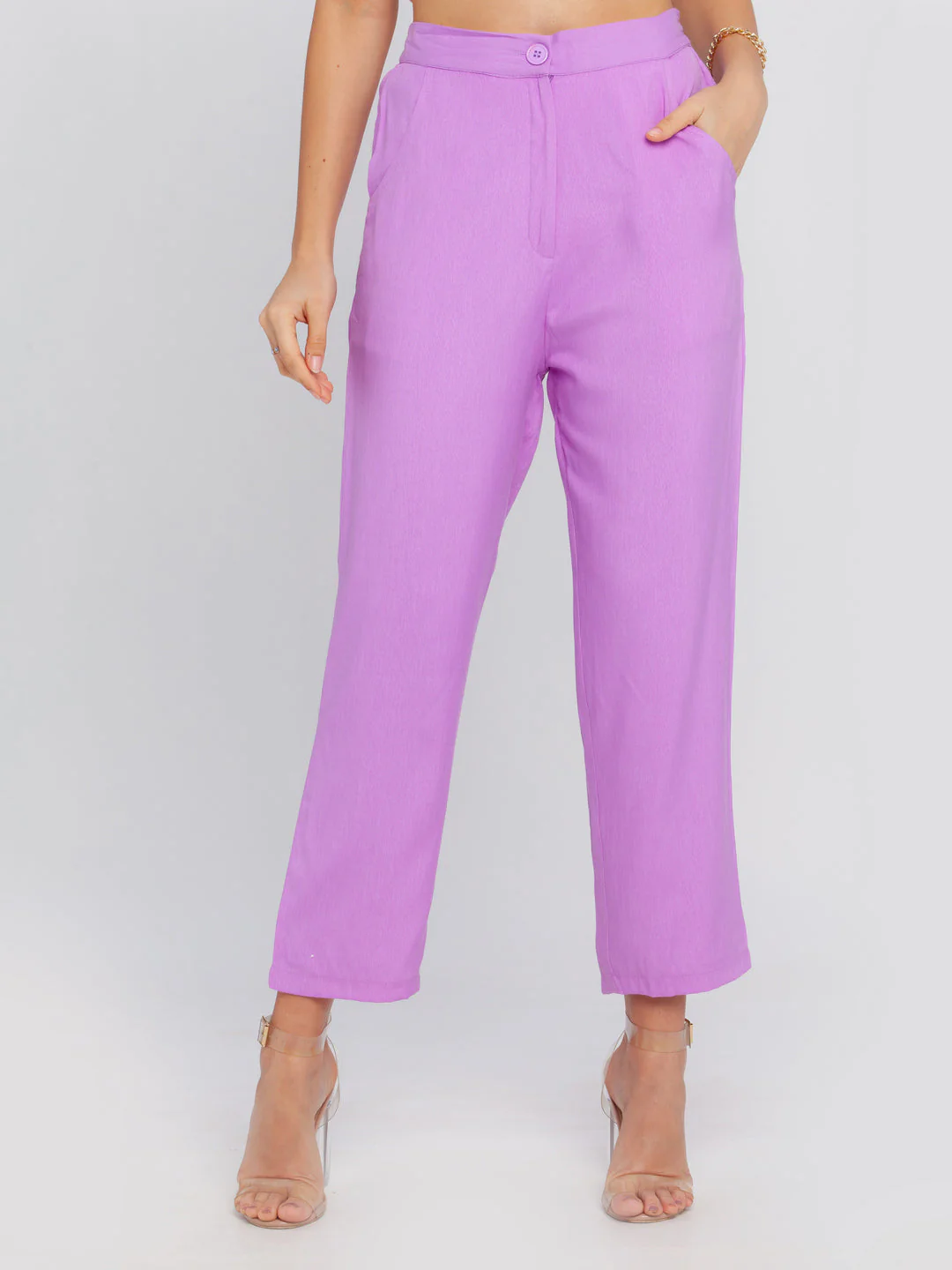 Purple Solid Trouser - Image 2