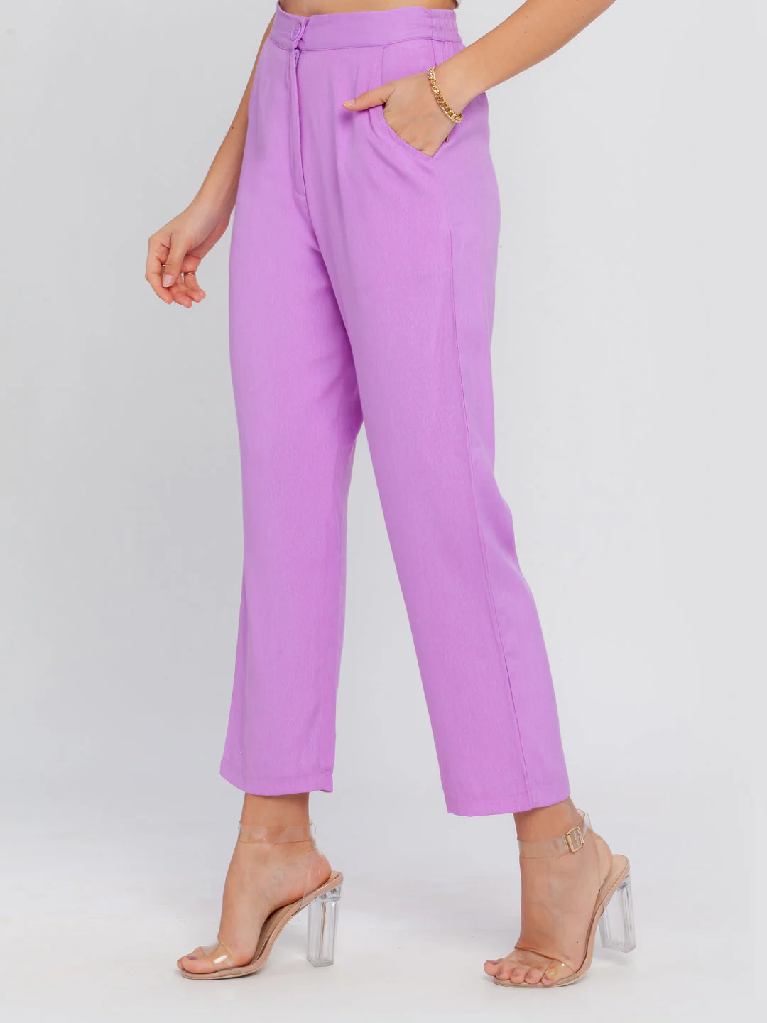 Purple Solid Trouser - Image 4