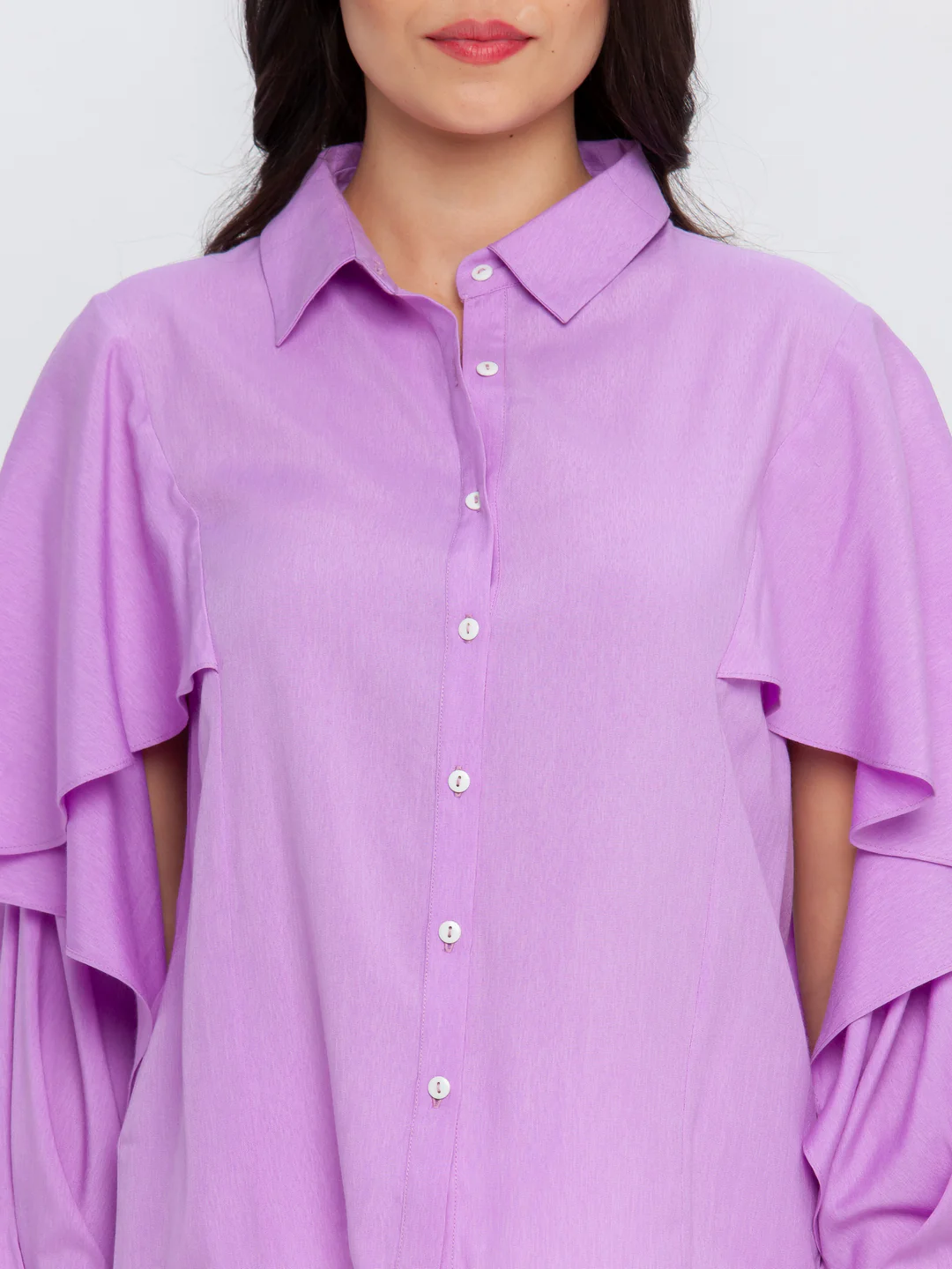Purple Solid Ruffled Top - Image 6